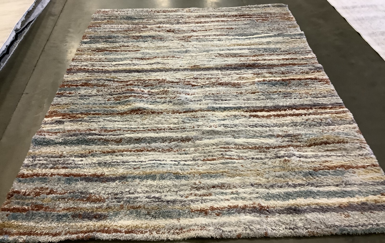 BLUE RUST / IVORY 6′-7″ X 9′ Flaw in Rug, Reduced Price 1172666131 BER565A-7