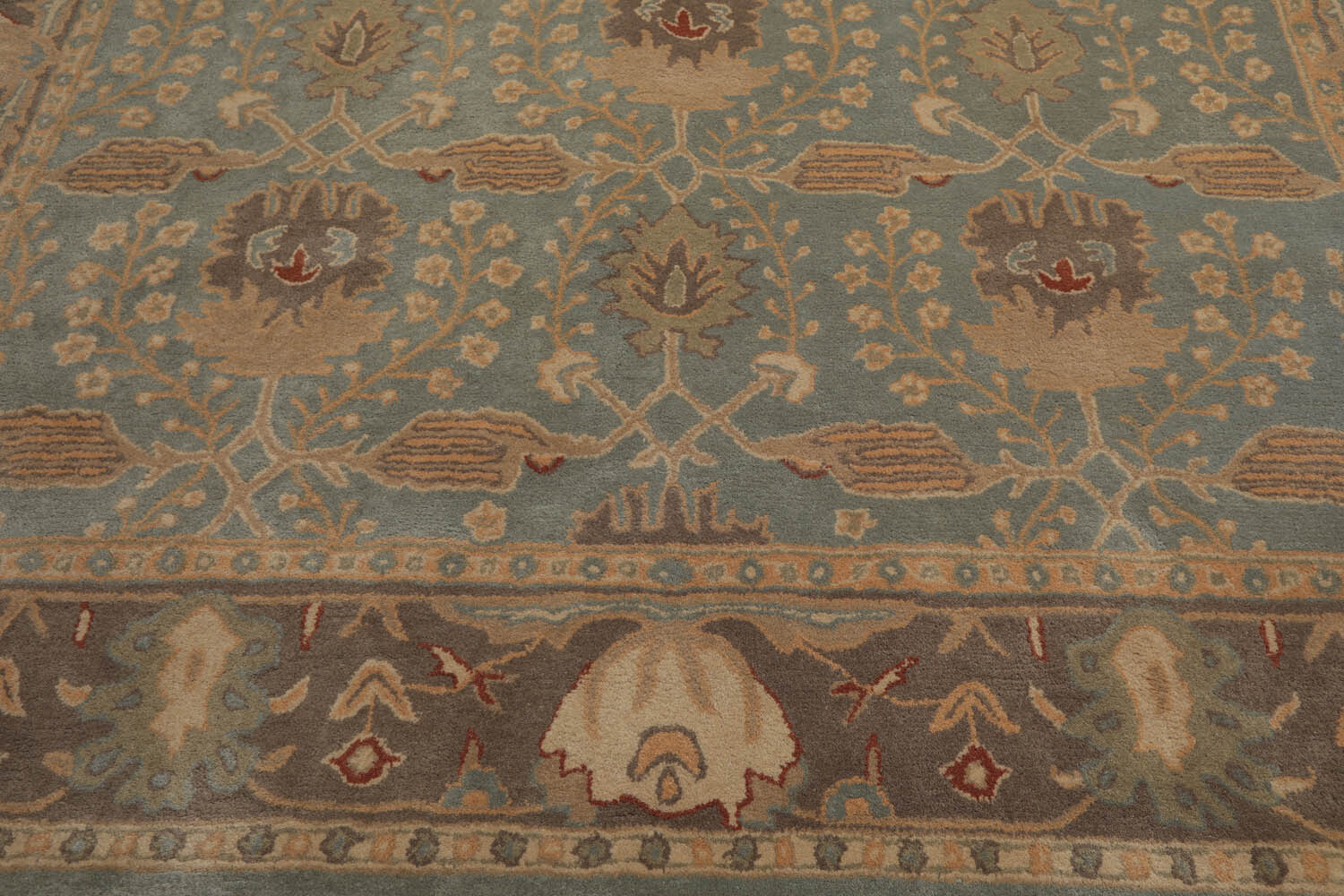 William Morris 8′ x 10′, 9’ x 12’ Handmade 100% Wool Oriental Area Rug Aqua