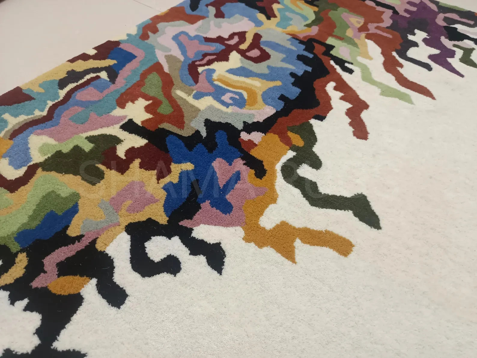 Hand-Tufted Wool Area Rug | Contemporary Artistic Carpet for Living Room & Bedro