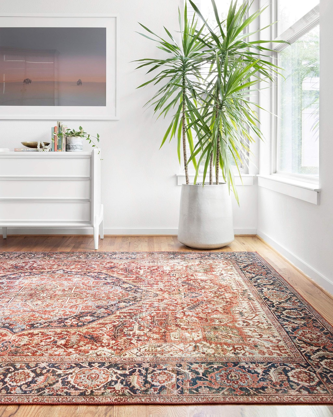 Loloi Layla Collection Lay-08 Red/Navy 2-3 X 3-9 .13 Thick Accent Rug Soft