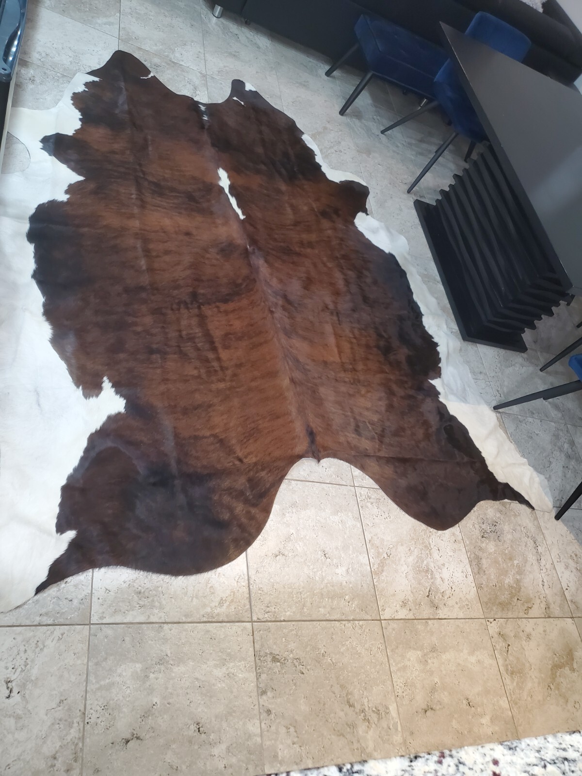 Premium Brazilian Exotic S &P XLarge Natural Hair-on Cowhide Rug 81″x93″