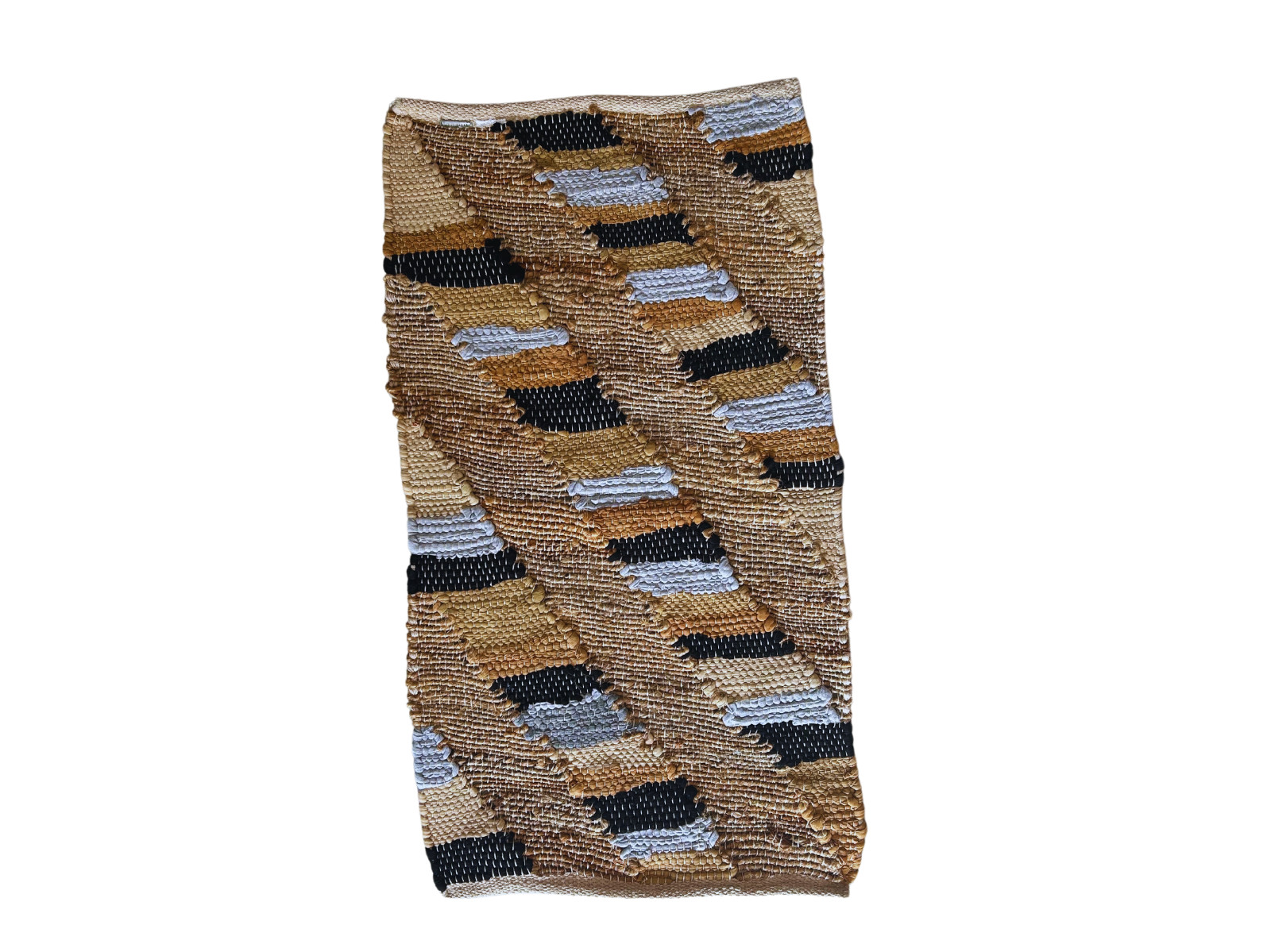 100% Recycled Cotton-Jute HANDWOVEN RUG DOORMAT INDIA Modern Home Decor 2x3FT