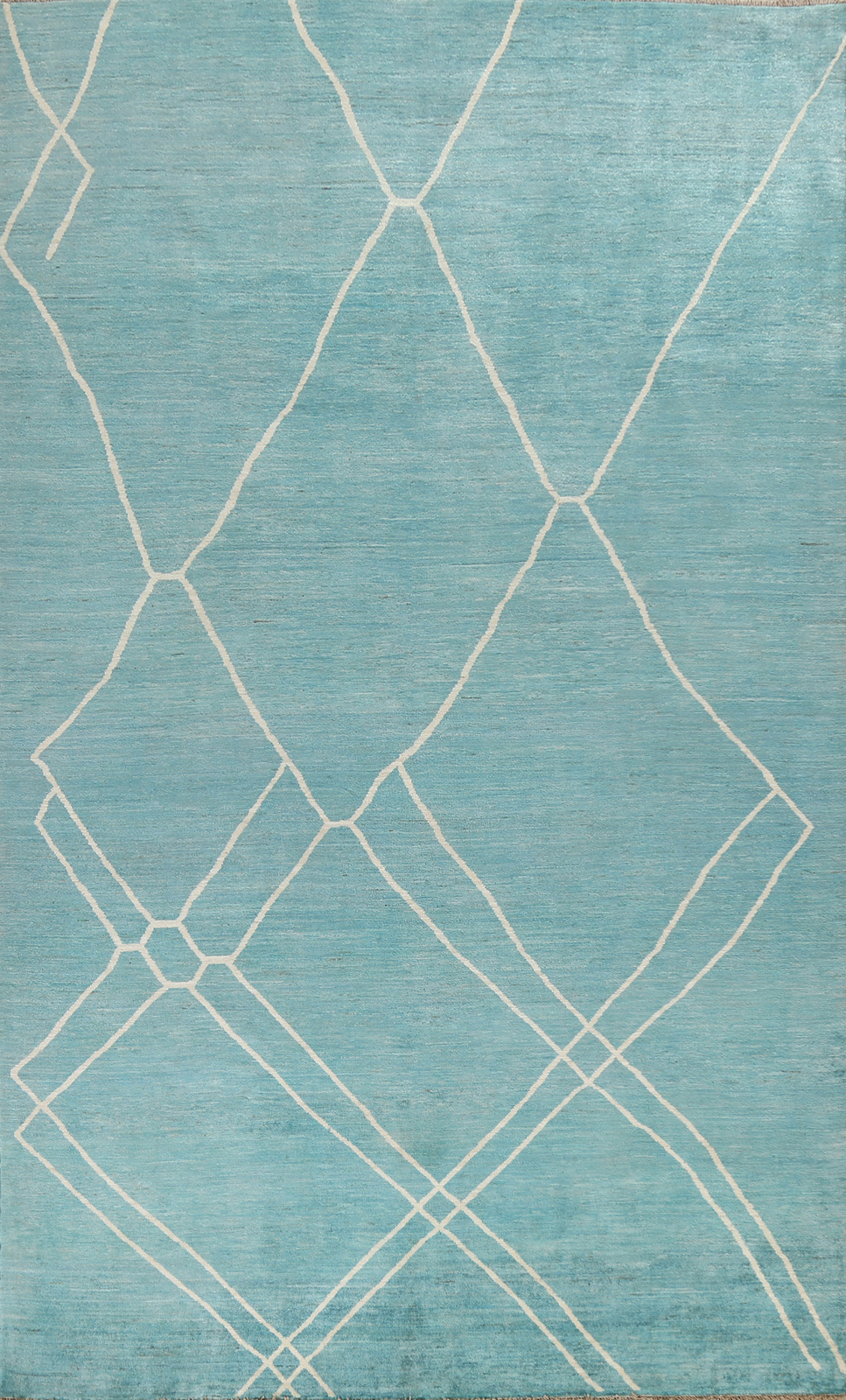 Luxury Hand-Knotted Abstract Moroccan Wool Rugs Living Room 6×10 ft