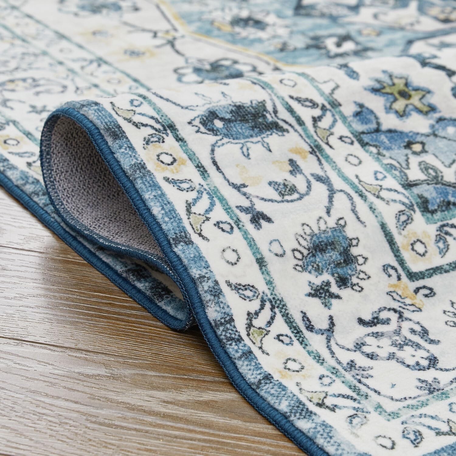 jinchan Area Rug 8×10 Washable Neutral Living Room Non-Slip Rug Vintage Grey