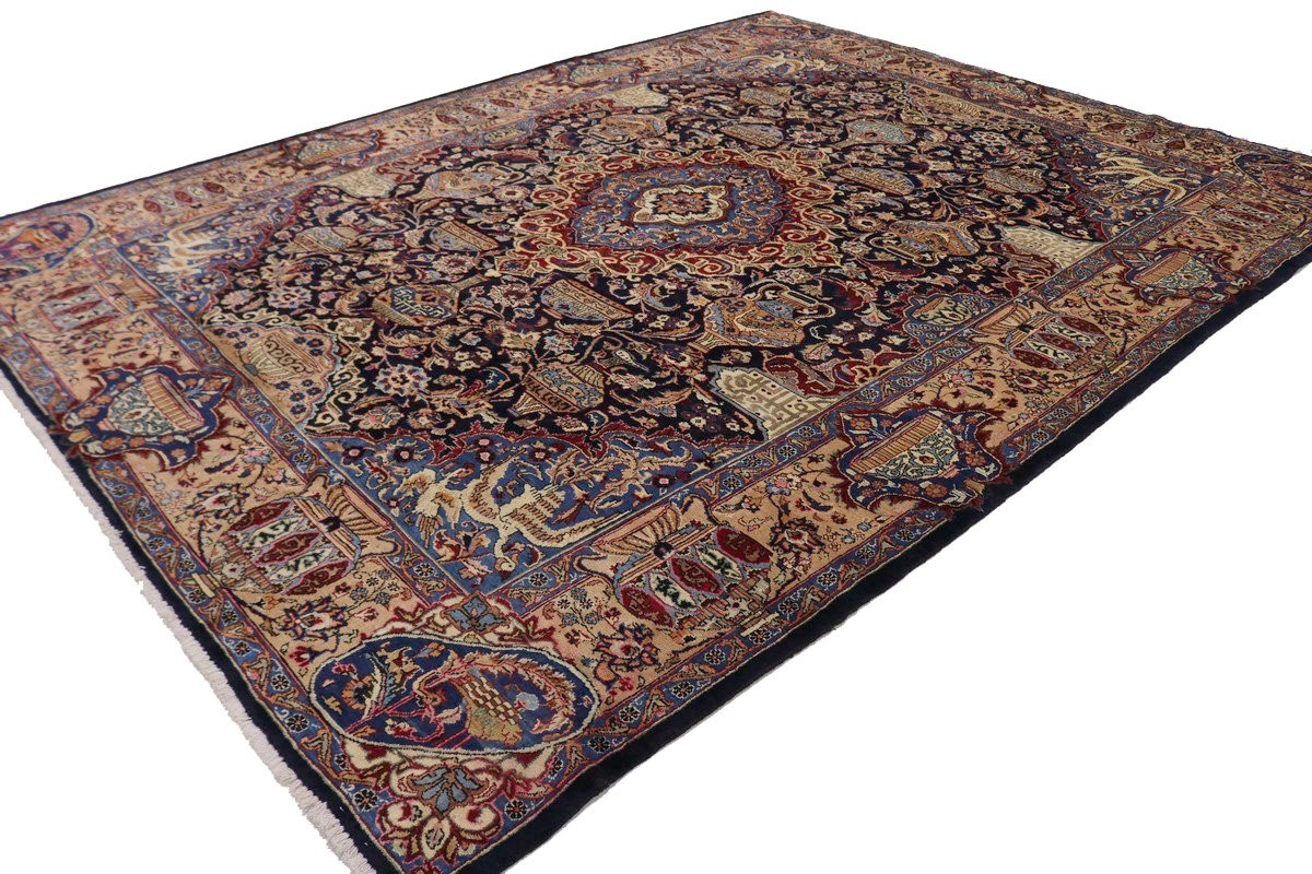 One-of-a-Kind Vintage Handmade Oriental Rug Thick Pile Pictorial Carpet 10X13 ft