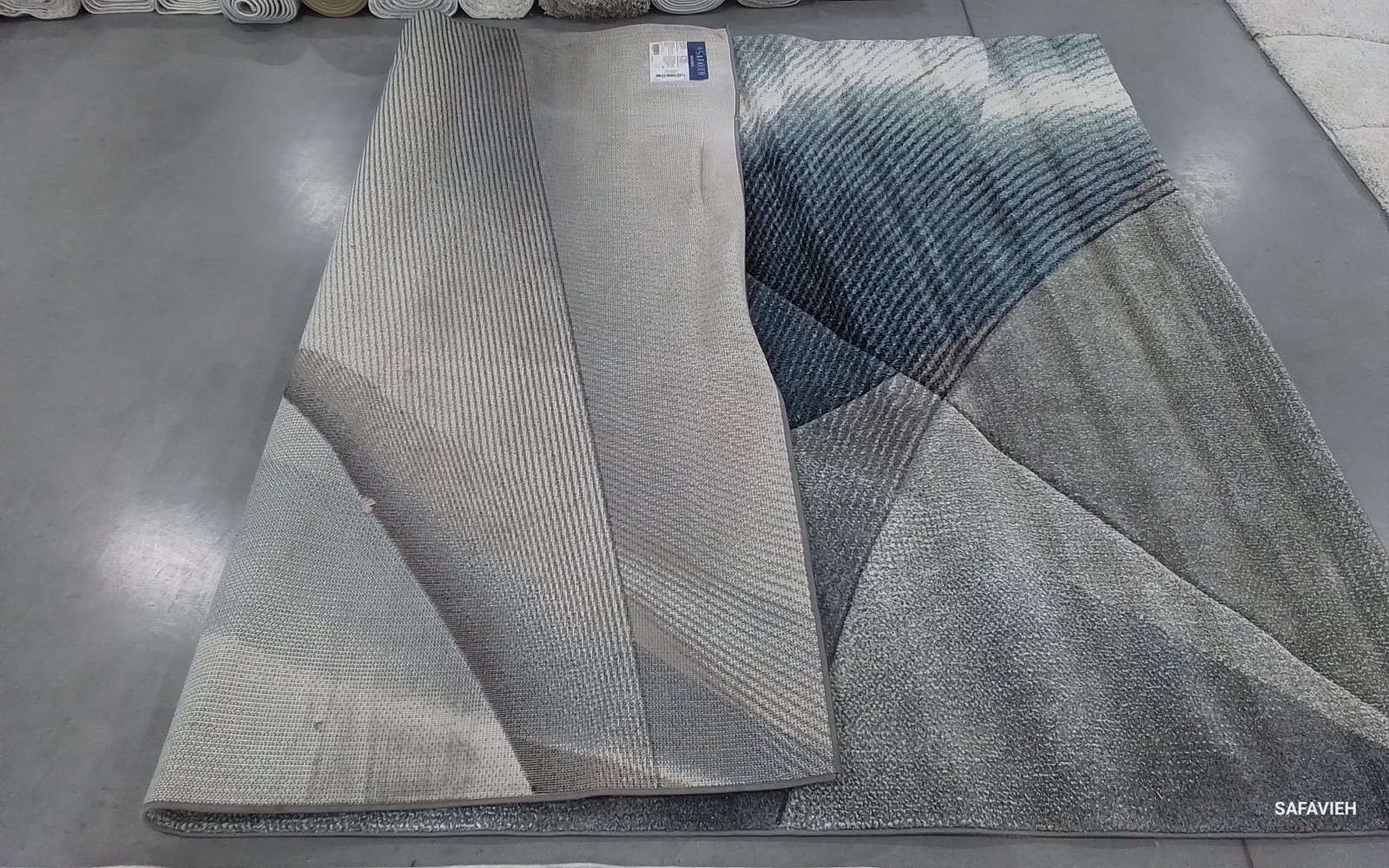 GREY / TEAL 6′-7″ x 9′-0″ Back Stain Rug, Reduced Price 1172781299 HLW715D-6