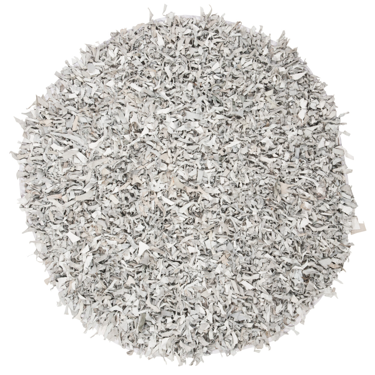 SAFAVIEH Leather Shag LSG601C Grey / White Rug