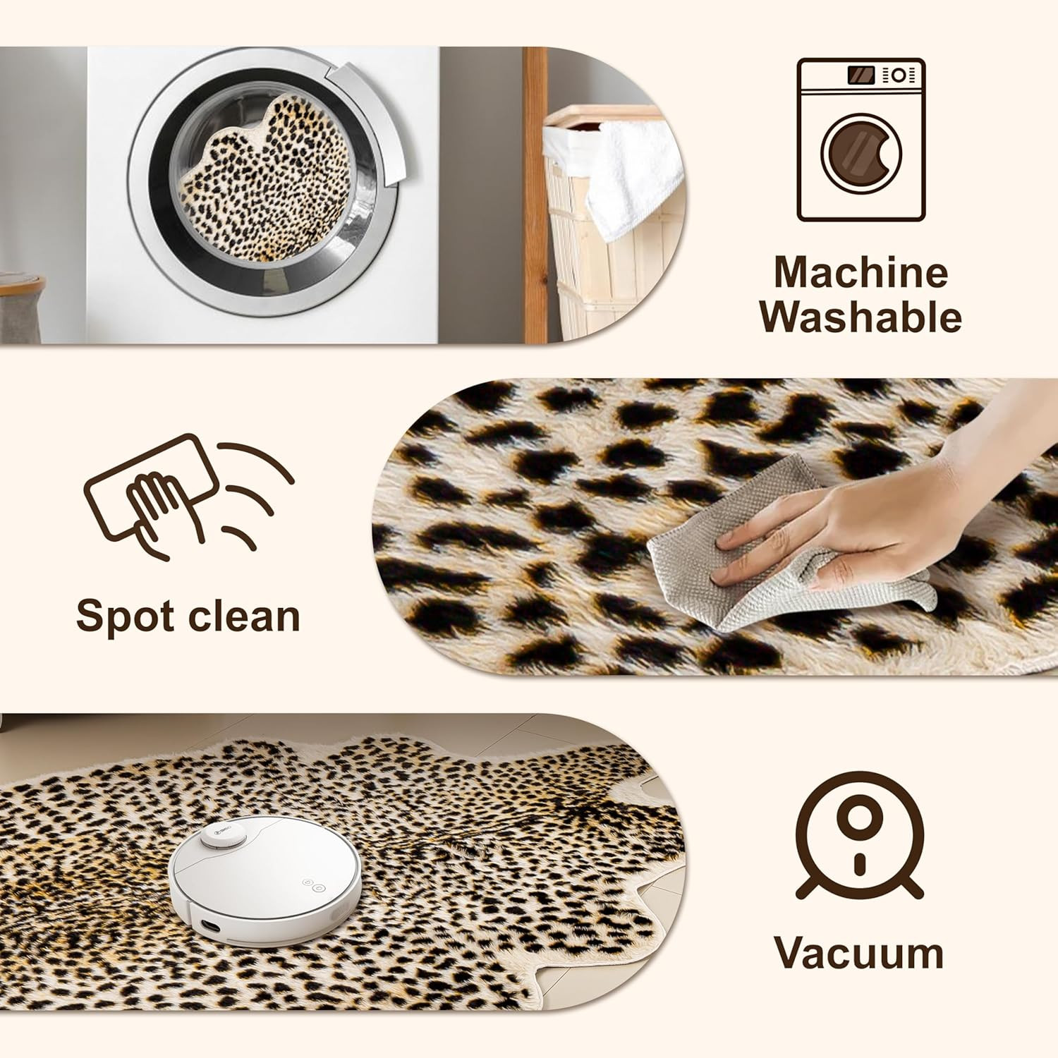 Cheetah Print Rug, Leopard Rug 5.2X7 Faux Animal Print Skin Cheetah Area Rug for