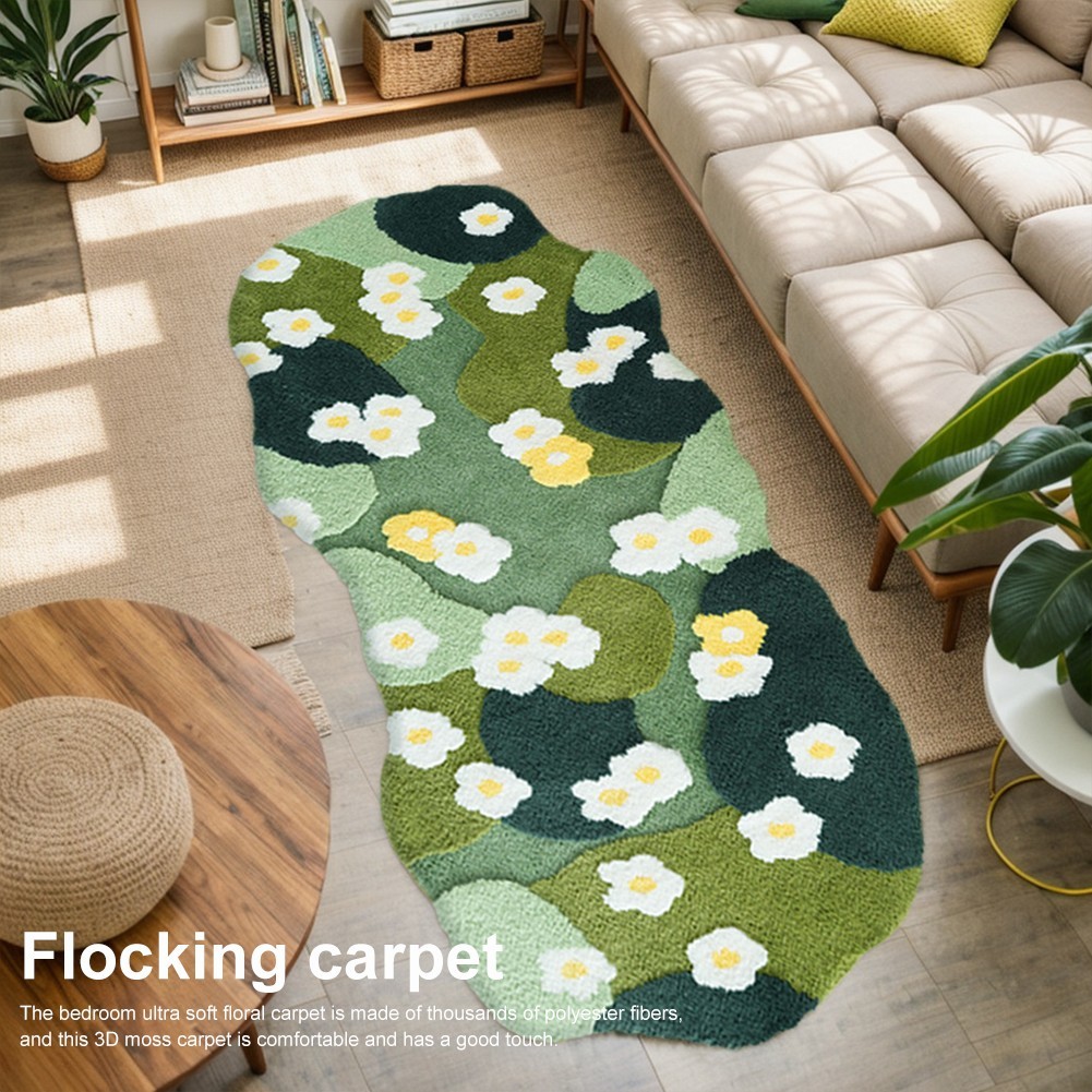 Cute Garden Flower Moss Rug for Bedroom Lovely Green Moss Carpet Living Room USA