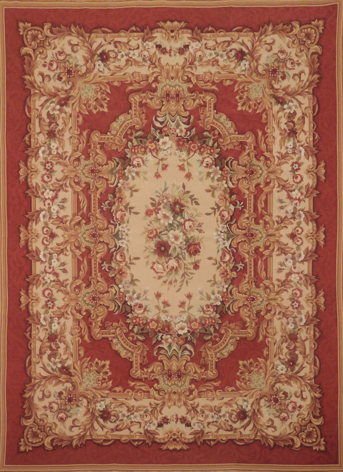 Aubusson Tapestry Chinese Area Rug 9×12 Needle-Point Living Room Handmade Carpet
