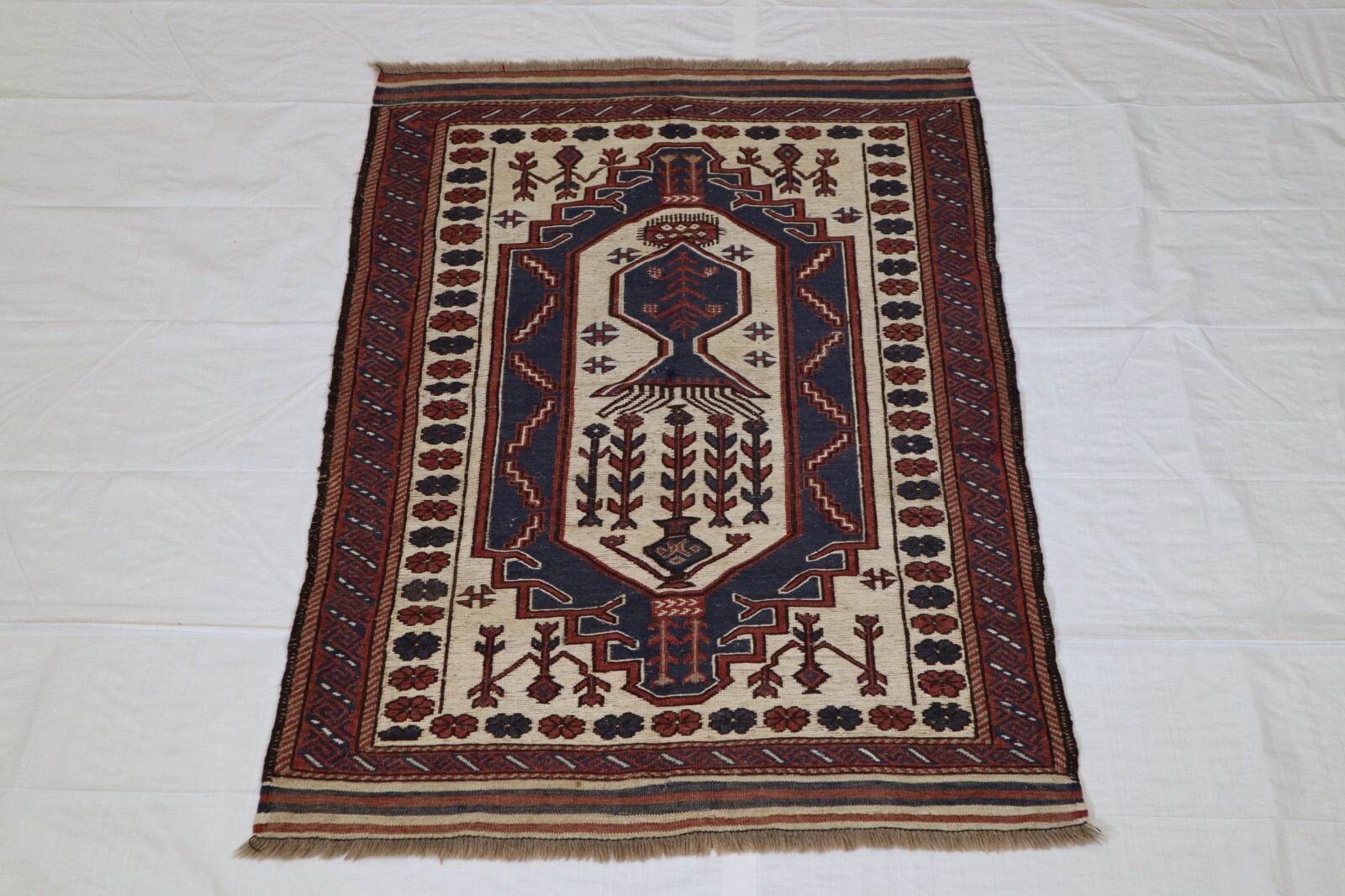 3’8″ x 5’5″ ft. Afghan Tribal Hand Knotted Wool Traditional Authentic Rug