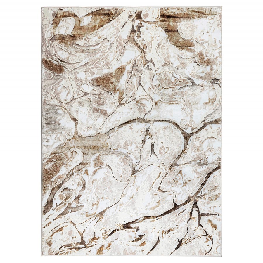 Lavin Rugs T4018 Livia 2′ x 3′ Marbled Rug, Cream Gold/Mineral – T4018-0203
