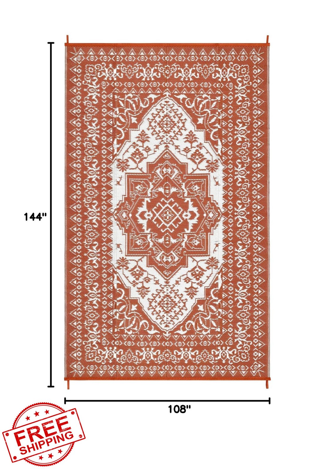 LUXLOOM Orange 9×12 Outdoor Rug