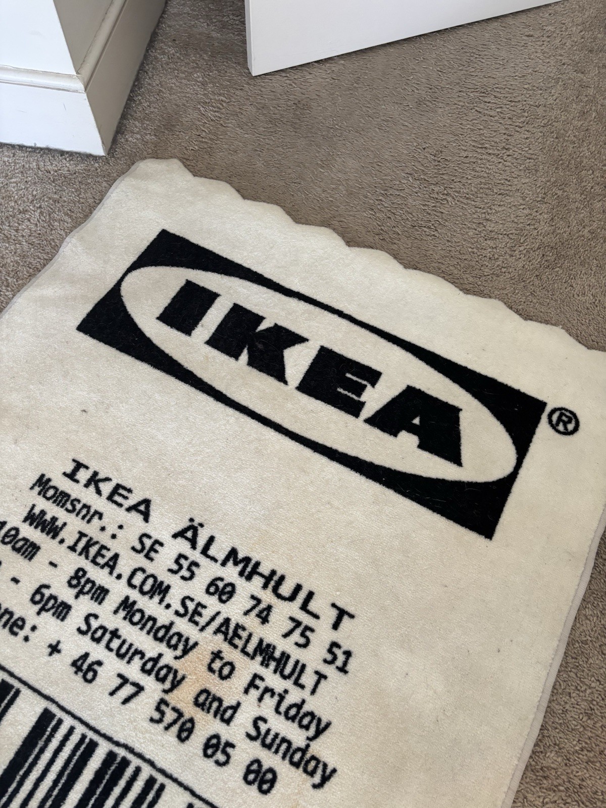 IKEA x Virgil Abloh MARKERAD Receipt Rug Off White 90×200 cm 2’11” 6’7” preowned
