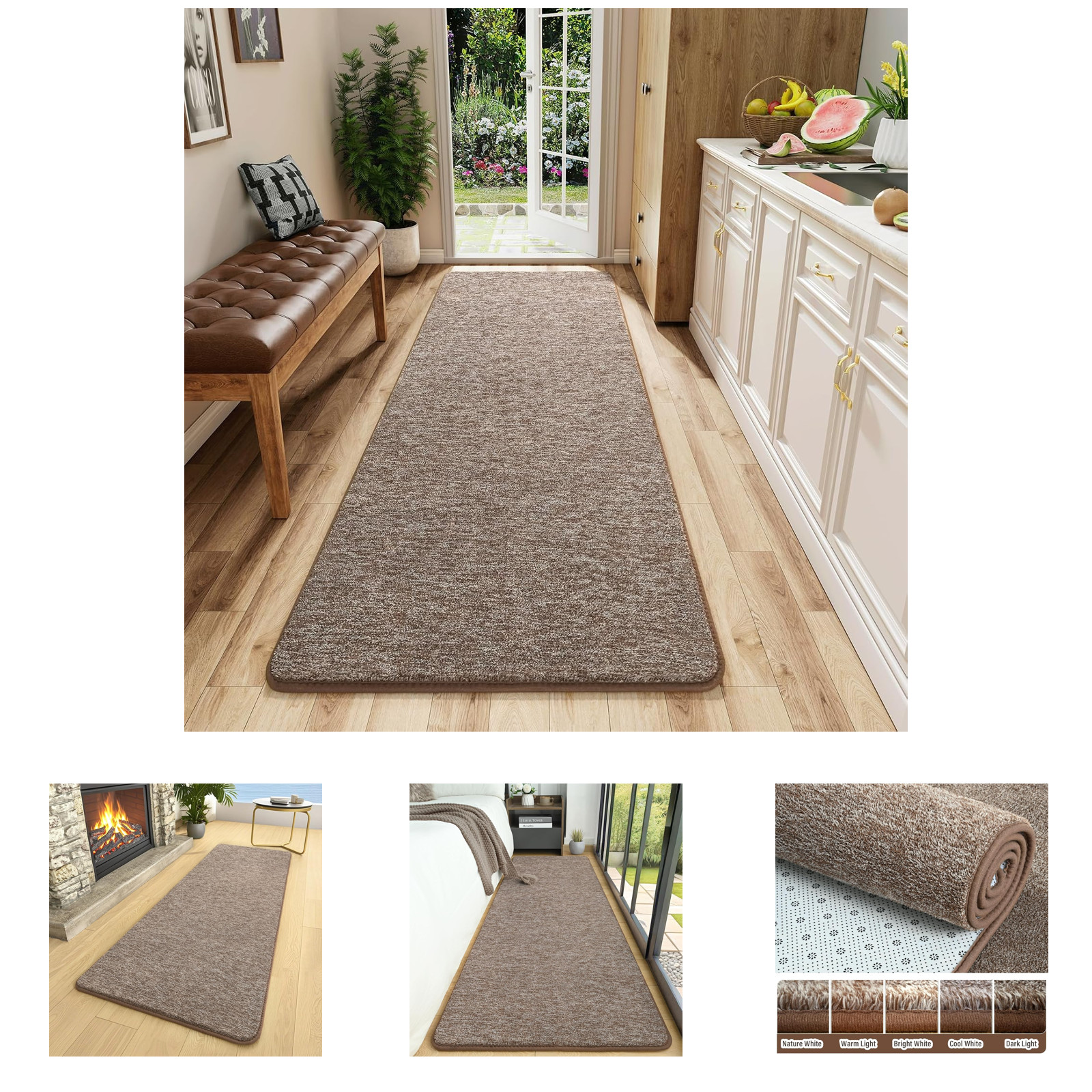 Washable 2×6 Runner Rug for Hallway Memory Foam Non Slip Bedroom Kitchen