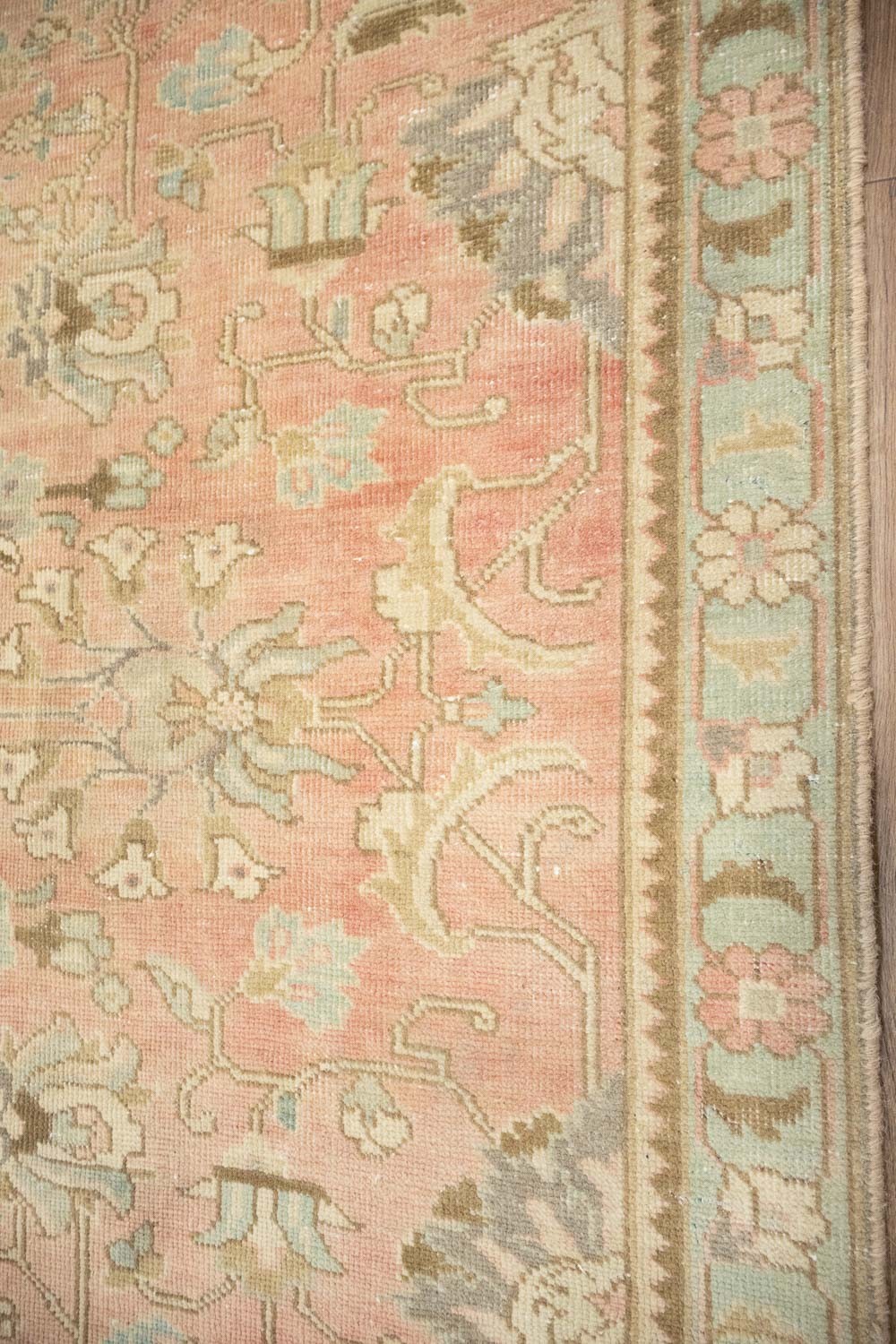 Semi-Antique Floral Oriental Wool Rug Hand-Knotted Distressed Carpet 7’4×9’4 Ft