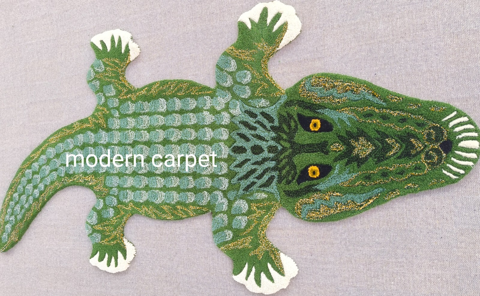 Crocodile Rugs 2×4 Feet Handmade 100% Woolen Hand Tufted Rug For Home Decoration