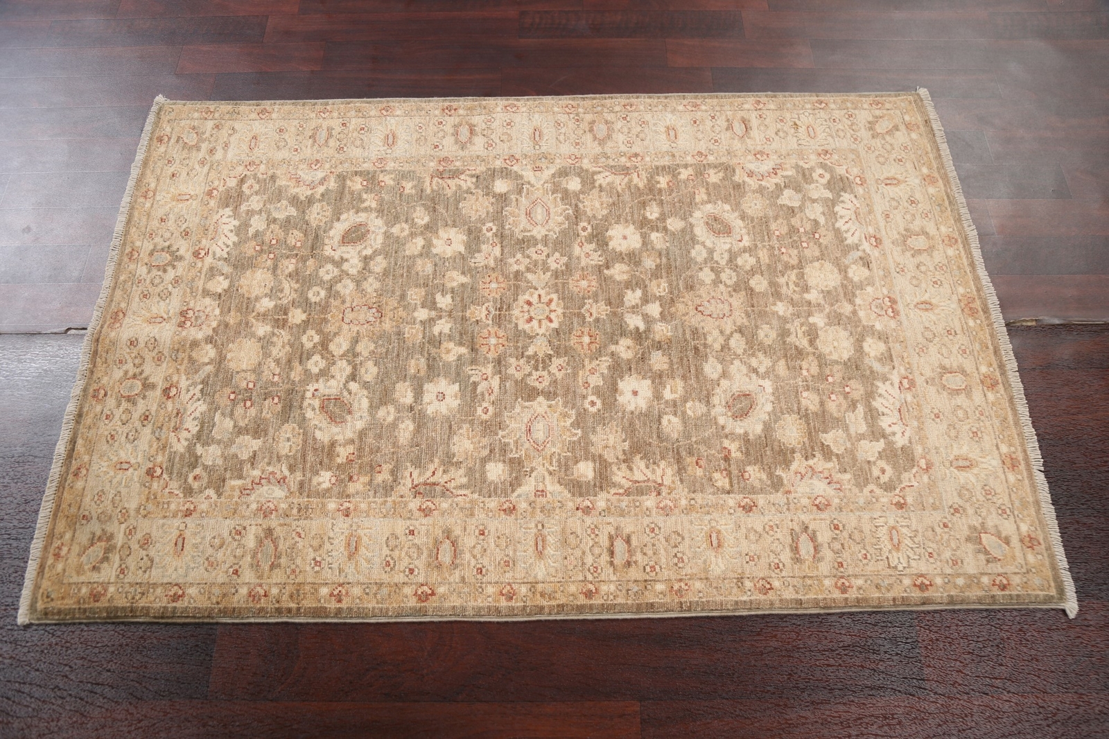 3’x5′ Floral Chobi-Peshawar Oriental Vegetable Dye Area Rug Hand-knotted Carpet