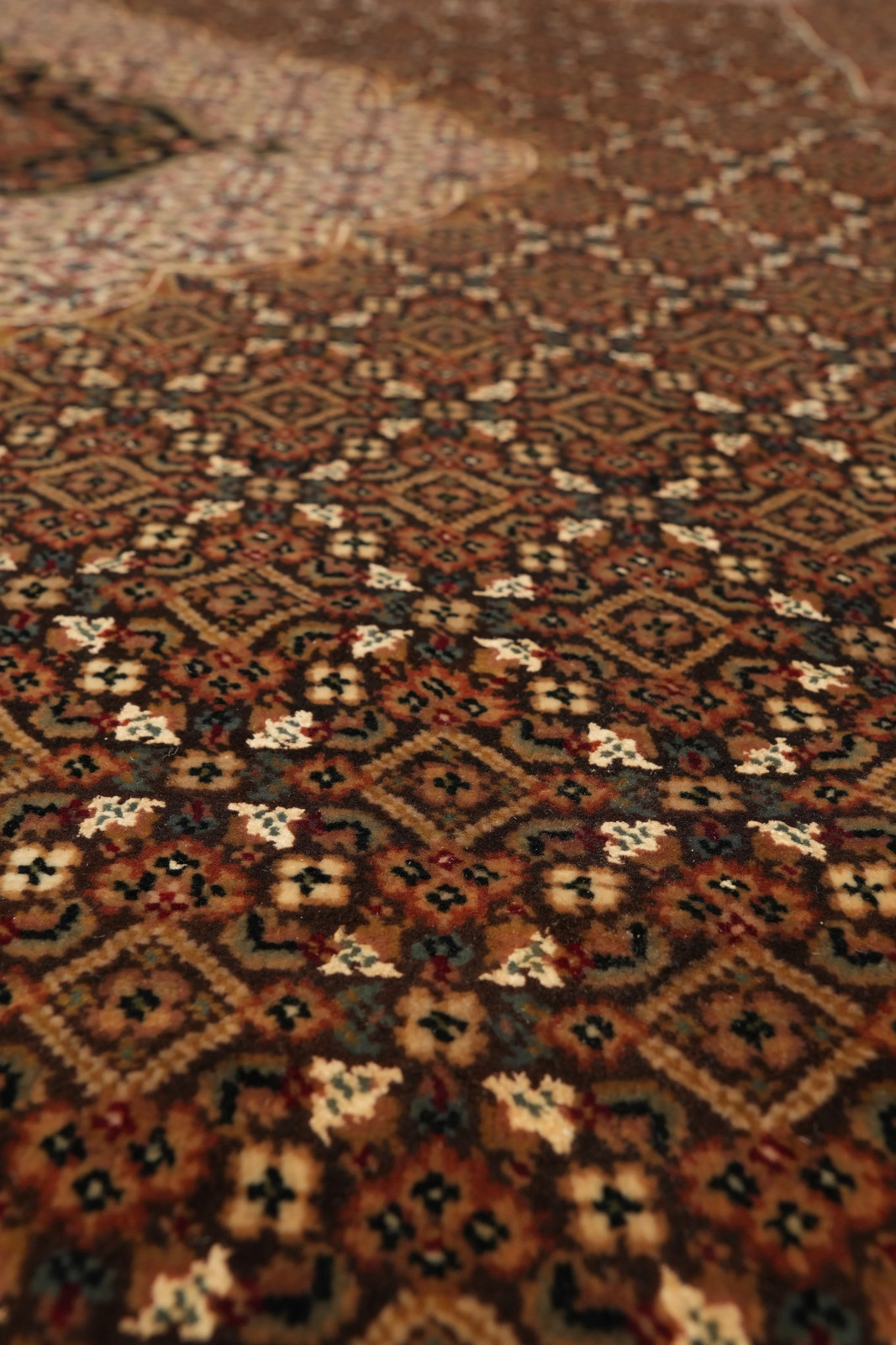 8 x 10 Dark Chocolate Brown Quality Area Rug Tabriiz Mahii Wool and Silk #F-4460