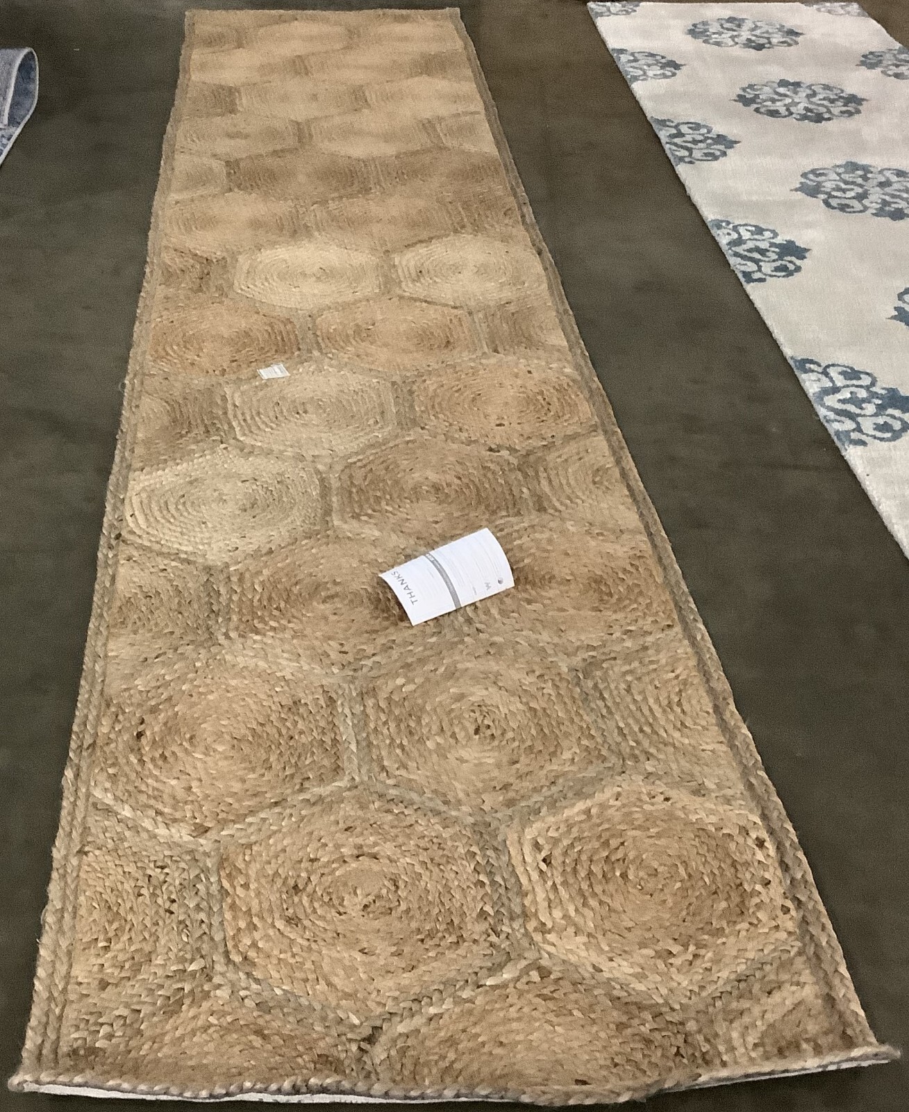 NATURAL / GREY 2′-6″ x 12′-0″ Back Stain Rug Reduced Price 1172675786 NF882B-212