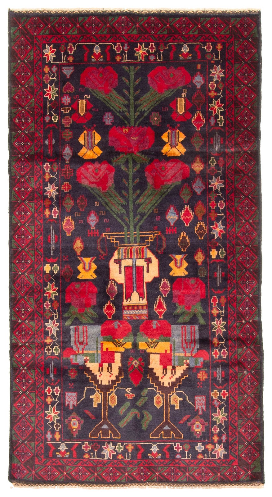Vintage Hand-Knotted Area Rug 3’5″ x 6’7″ Traditional Oriental Wool Carpet