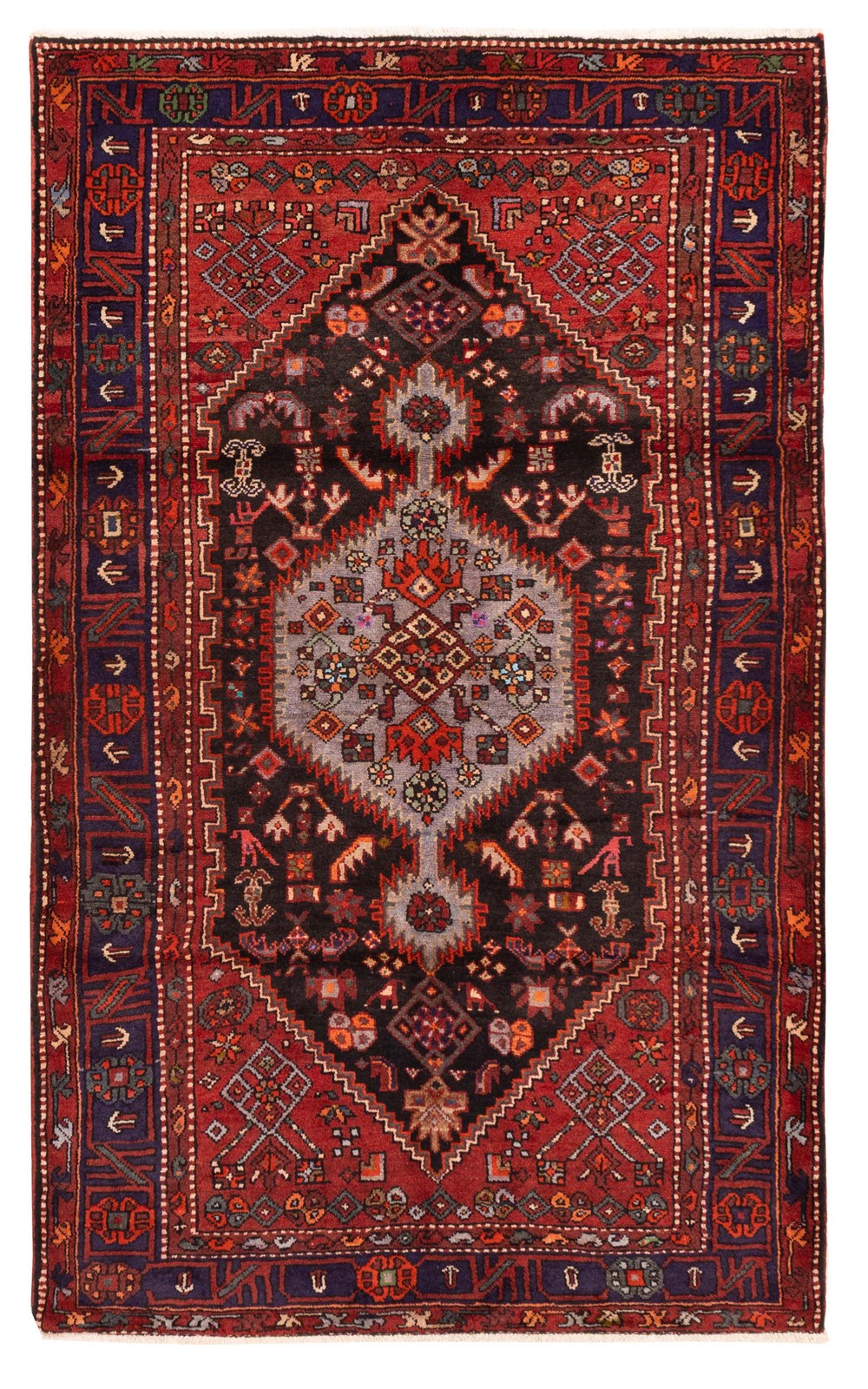 Vintage 4’10” x 7’10” Traditional Hand Knotted Vegetable Dye Wool Area Rug