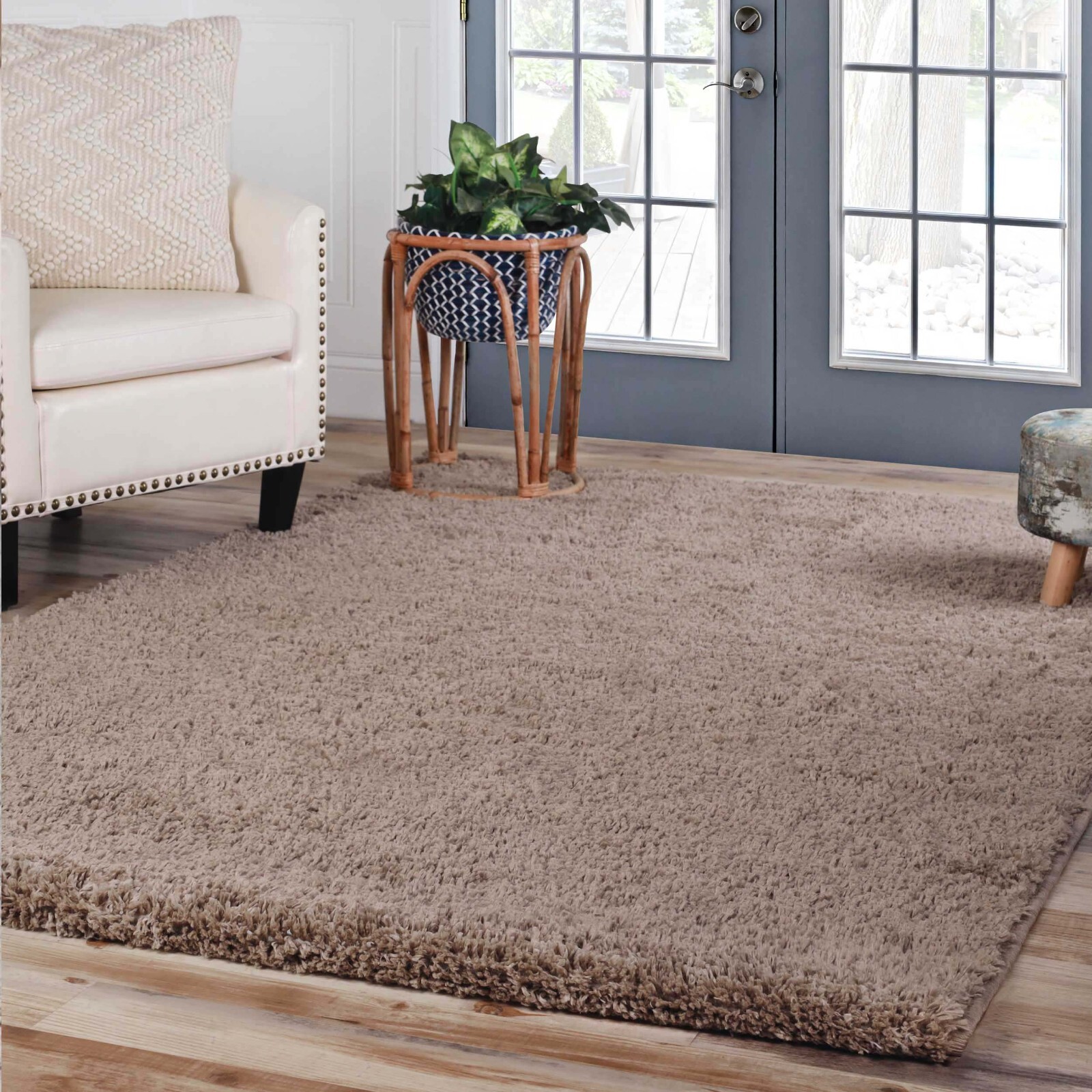 Berlin Solid Shag Runner Living Room Hallway Pet Friendly Large Indoor Area Rug