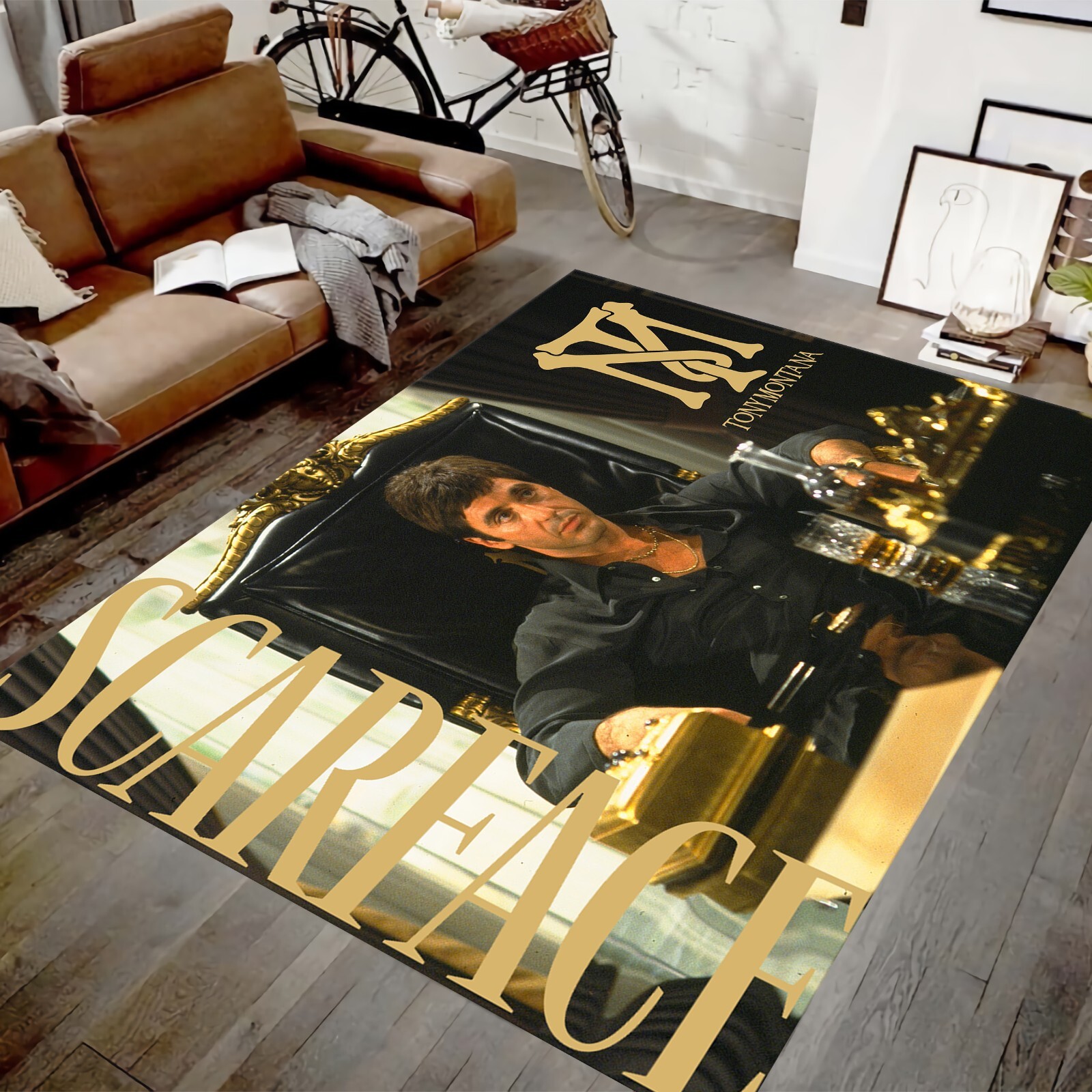 Scarface Rug,Scarface Area Rug,Scarface Home Decor Rug,Fan Rug,Scarface Cool Rug