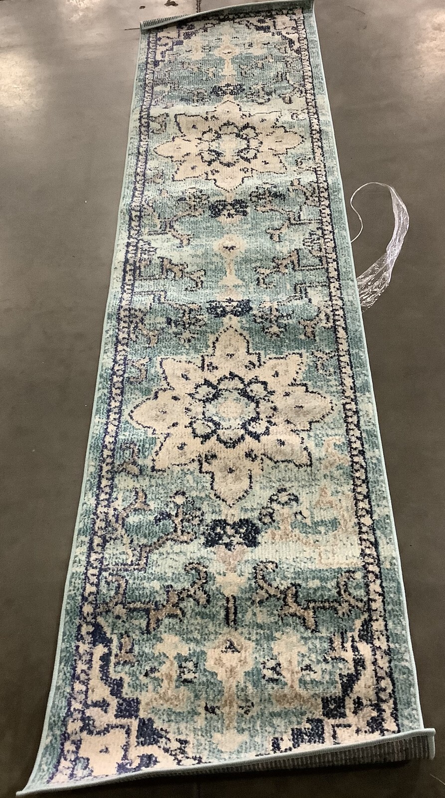 TEAL / NAVY 2′-0″ x 8′-0″ Flaw in Rug, Reduced Price 1172670941 MAD473K-28