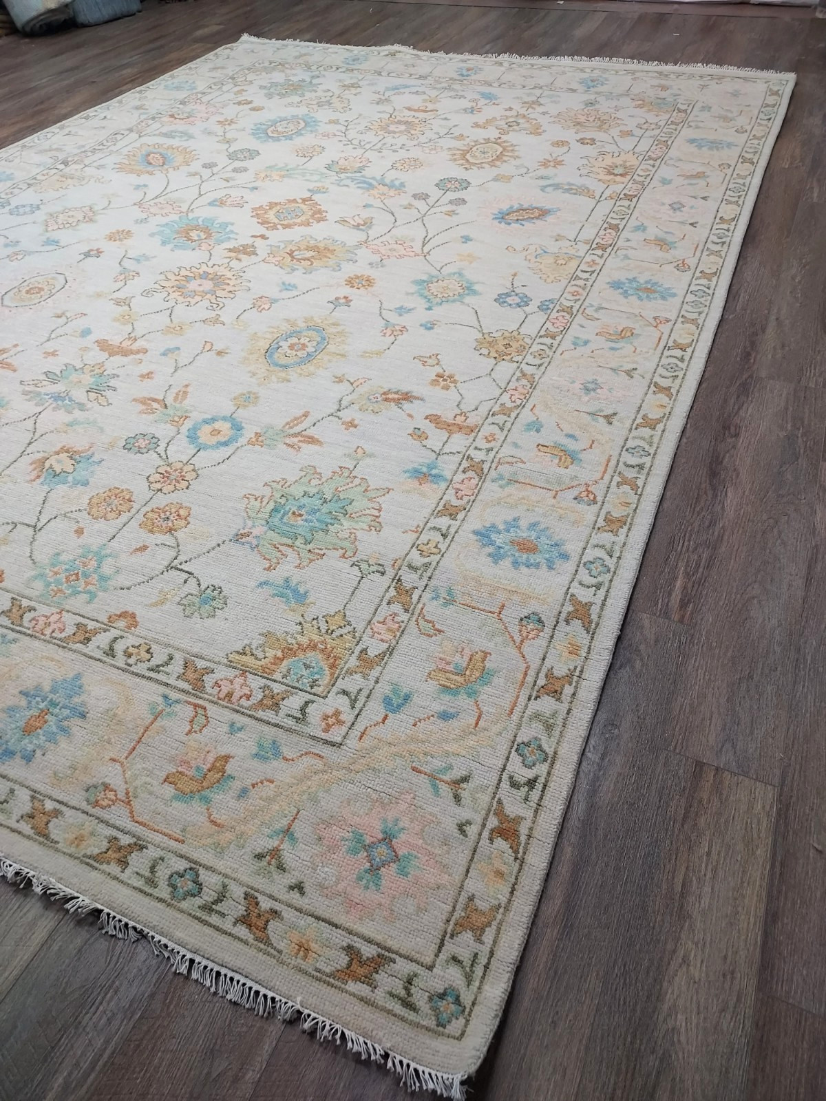 Turkish Bohemian Rug,Turkish Oushak Rug,Turkish Contemporary Oushak Rug,10×14 Ft