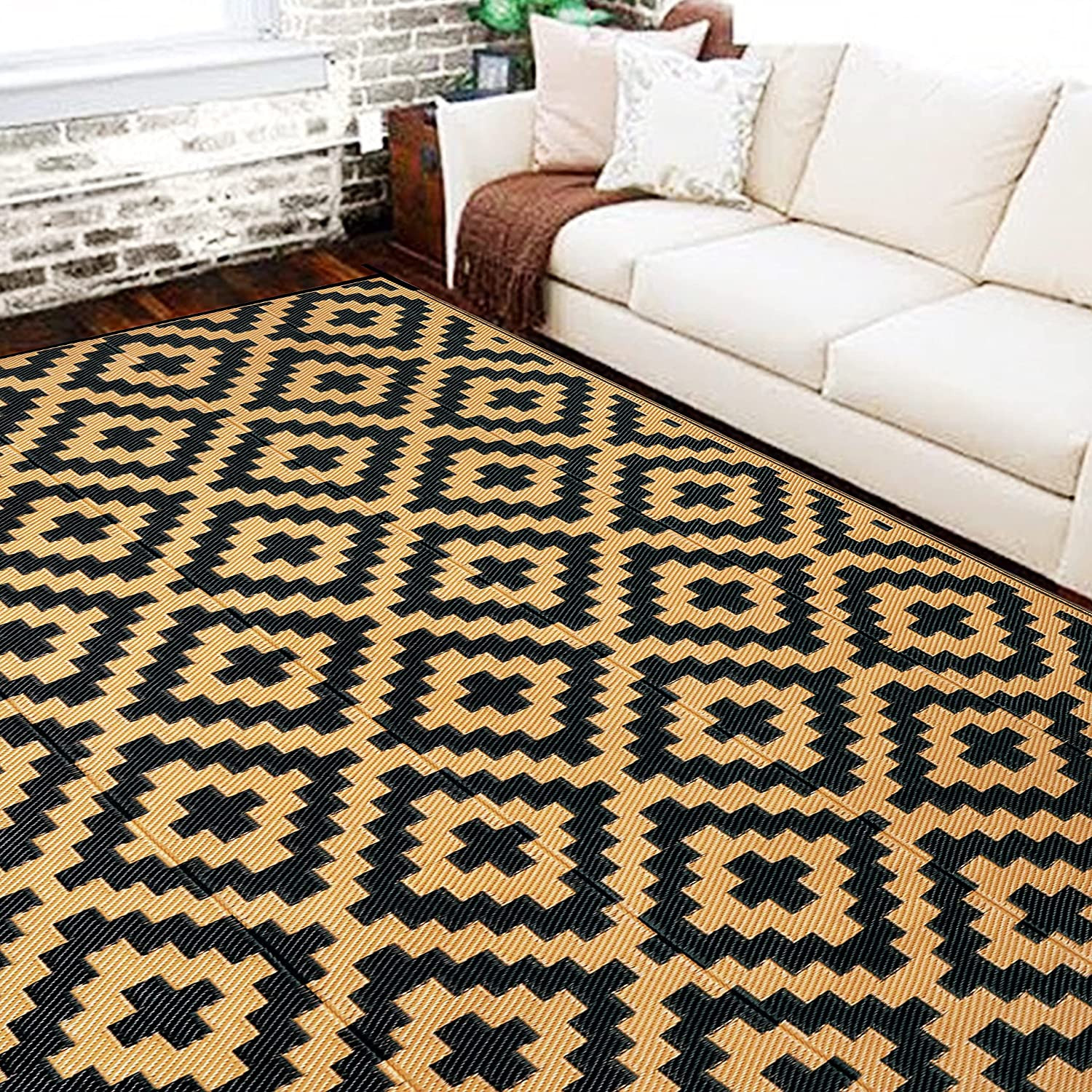 Reversible Mats, Plastic Straw Rug, Modern Area Rug, Large Floor Mat and Rug for