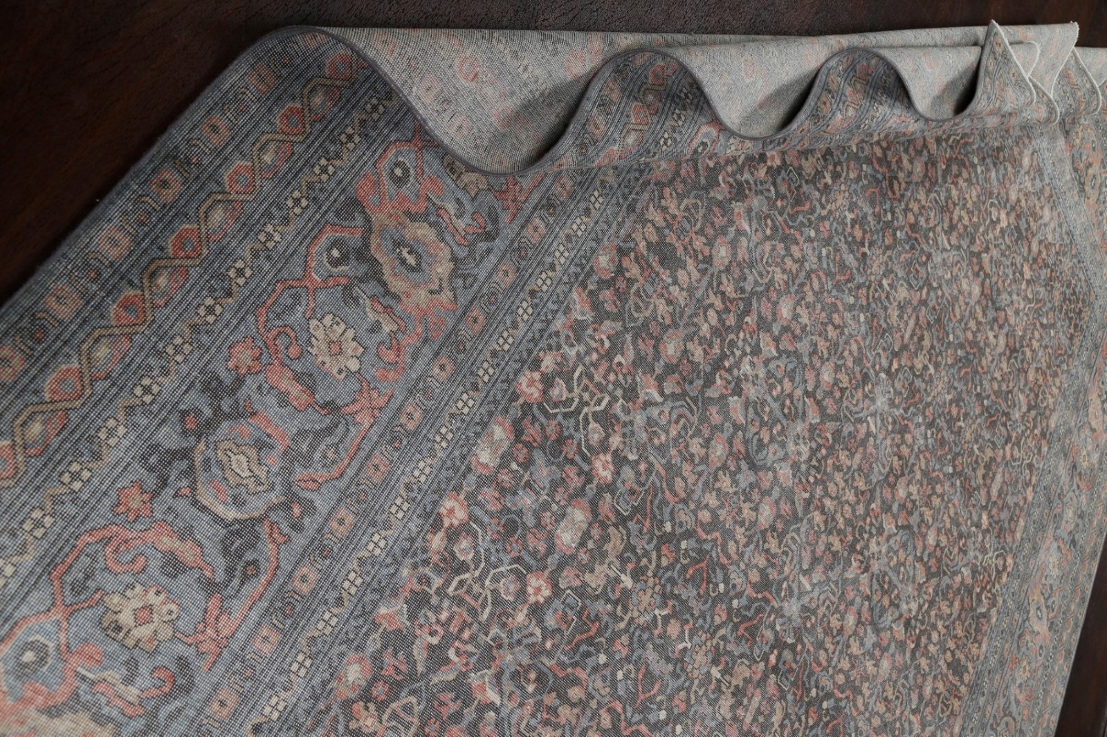 Silver Washed Living Room Turkish Floral Charcoal 10×13 ft Ziegler Rug Soft Pile