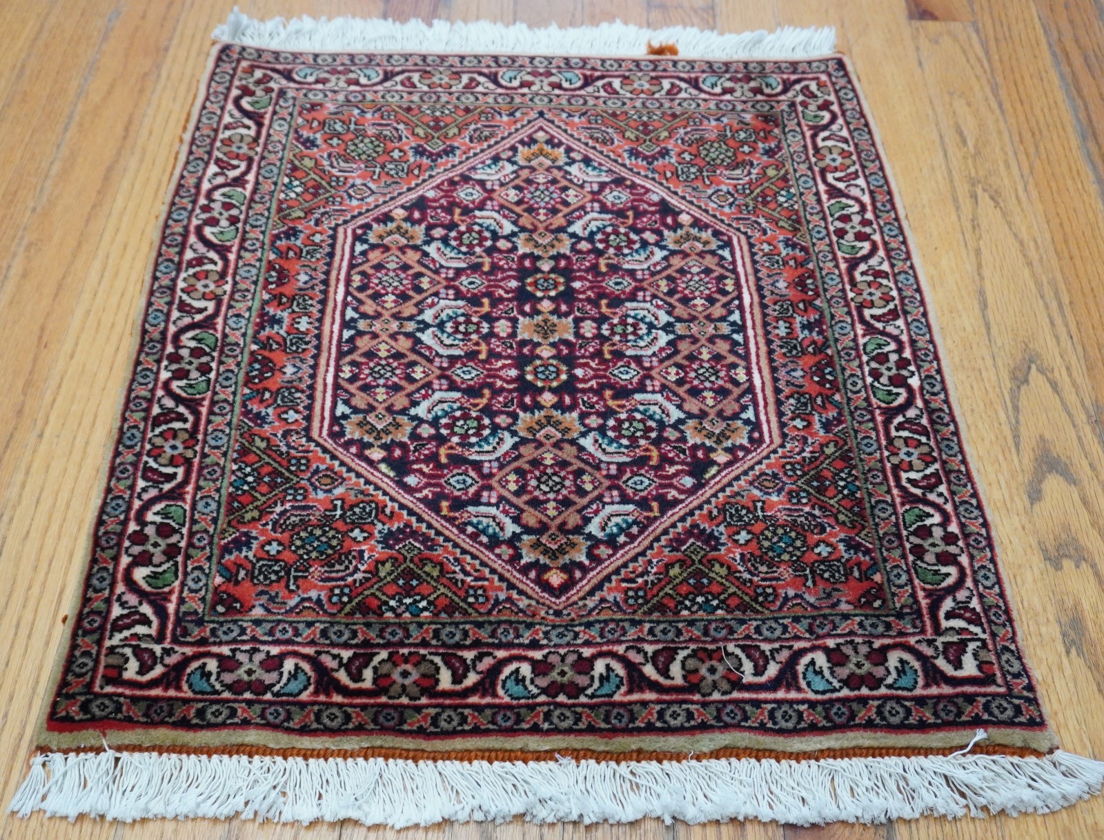 1’9″ x 2′ Lovely Bijarr Hand Knotted Wool Heratii/Fish Oriental Rug Excellent