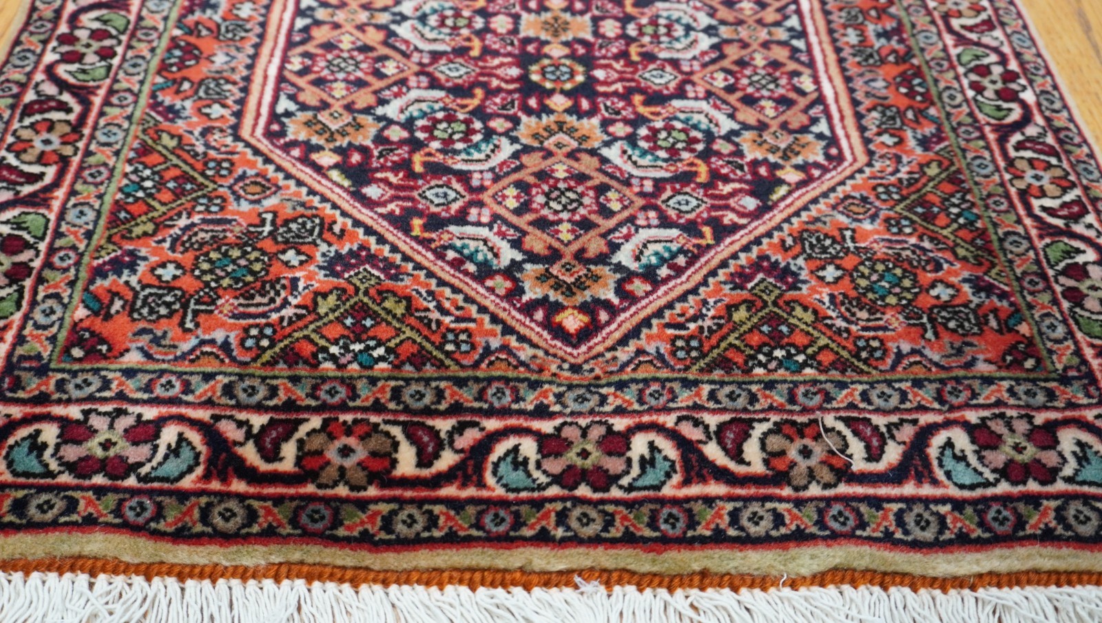1’9″ x 2′ Lovely Bijarr Hand Knotted Wool Heratii/Fish Oriental Rug Excellent