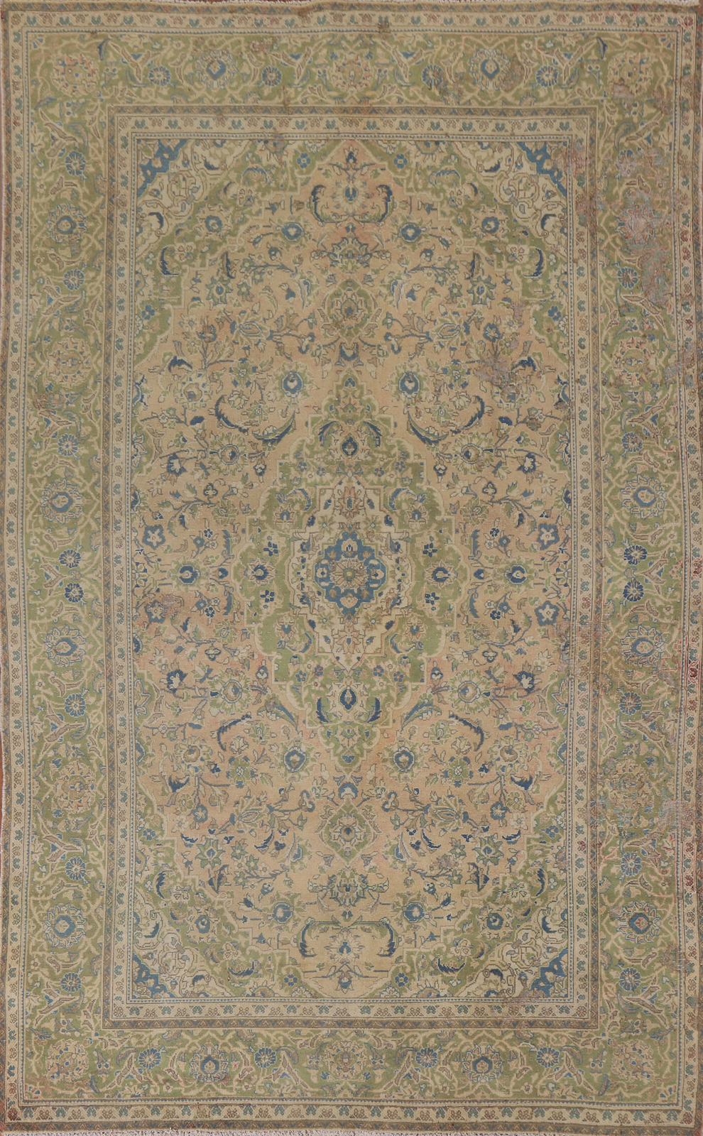 Distressed Wool Traditional Vintage Living Room Rug 7×10 Hand-knotted Carpet