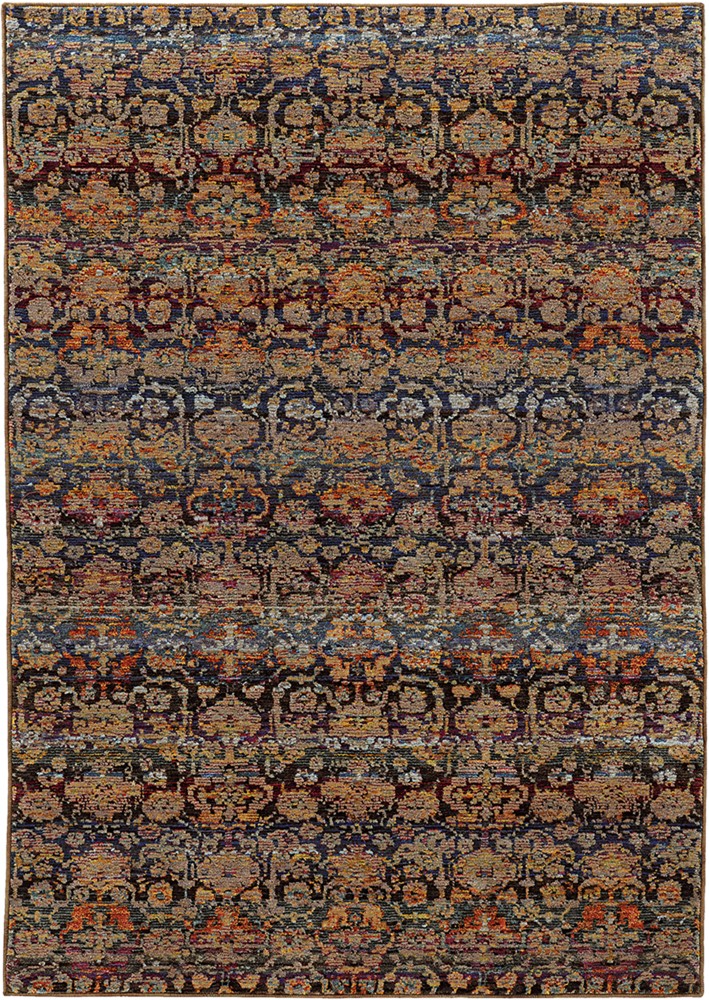 Multi-Color Rings Buds Scrolls Floral Area Rug 6836C – Aprx 7′ 10″ x 10′ 10″
