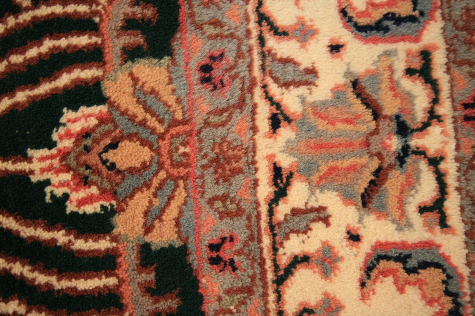 4 X 6 Hand Knotted Hunter Green Indo Kashen Oriental Rug G472