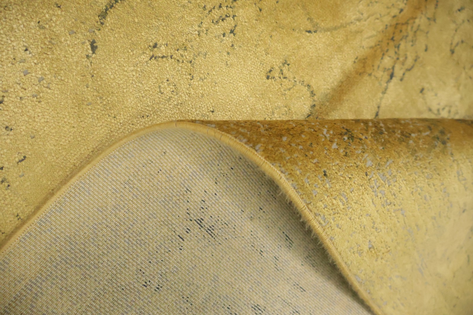 Vintage Distressed Look Area Rug 5×8 Ft Contemporary Yellow Turkish Carpet