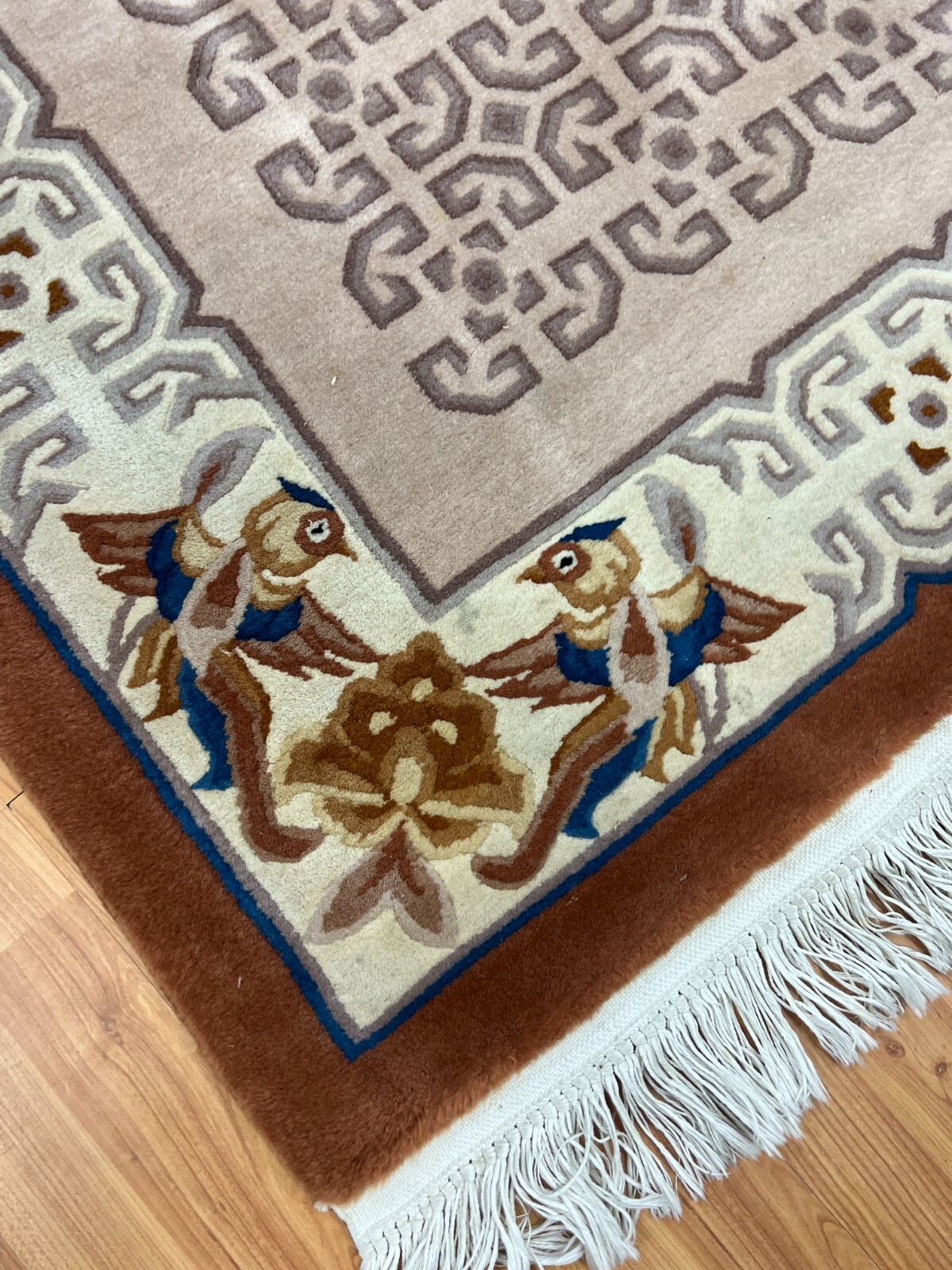 5’9″ x 9′ Chinese Art Deco Oriental Rug – Hand Made – Full Pile – 100% Wool