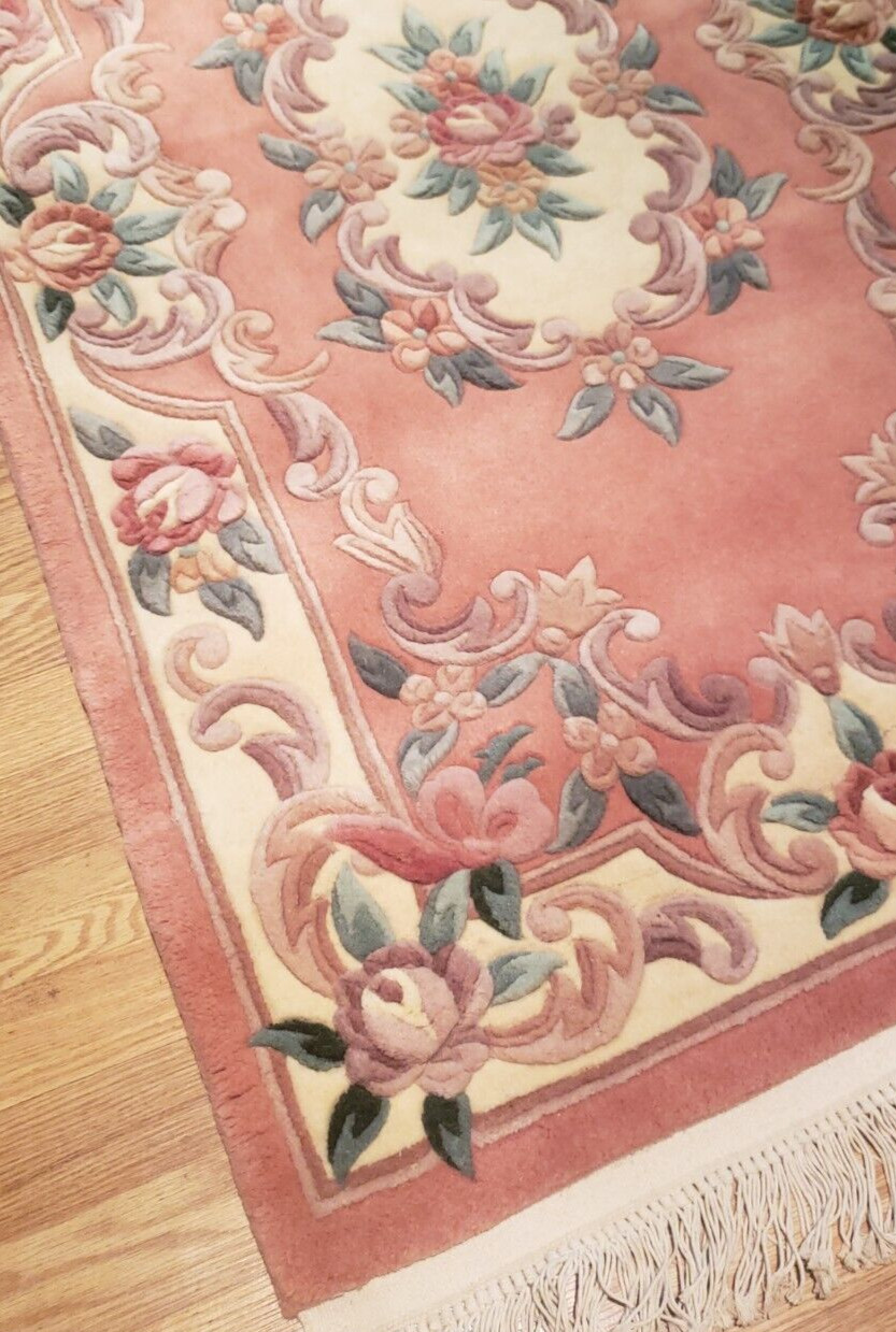 NEW W/ TAGS Chinese Hand Knotted Aubusson 90 Line Wool Rug 3′ x 5′ $1,630.00