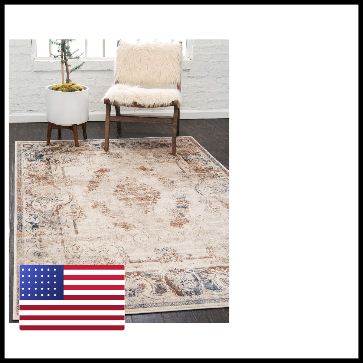Unique Loom Chateau Collection Victorian Vintage Textured Distressed Vintage