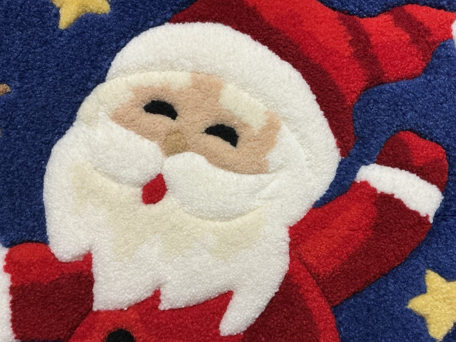 Beautiful Christmas SANTA RIDING A REINDEER STARRY NITE Thick Multicolor Rug