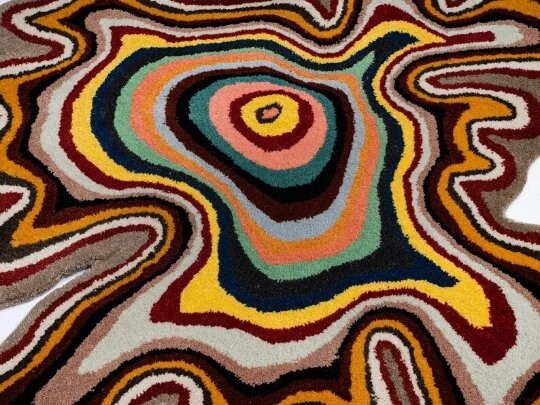 Hand-Tufted Multicolor 100% Wool Area Rug – Amorphous Indian Design | 6×9 ft |