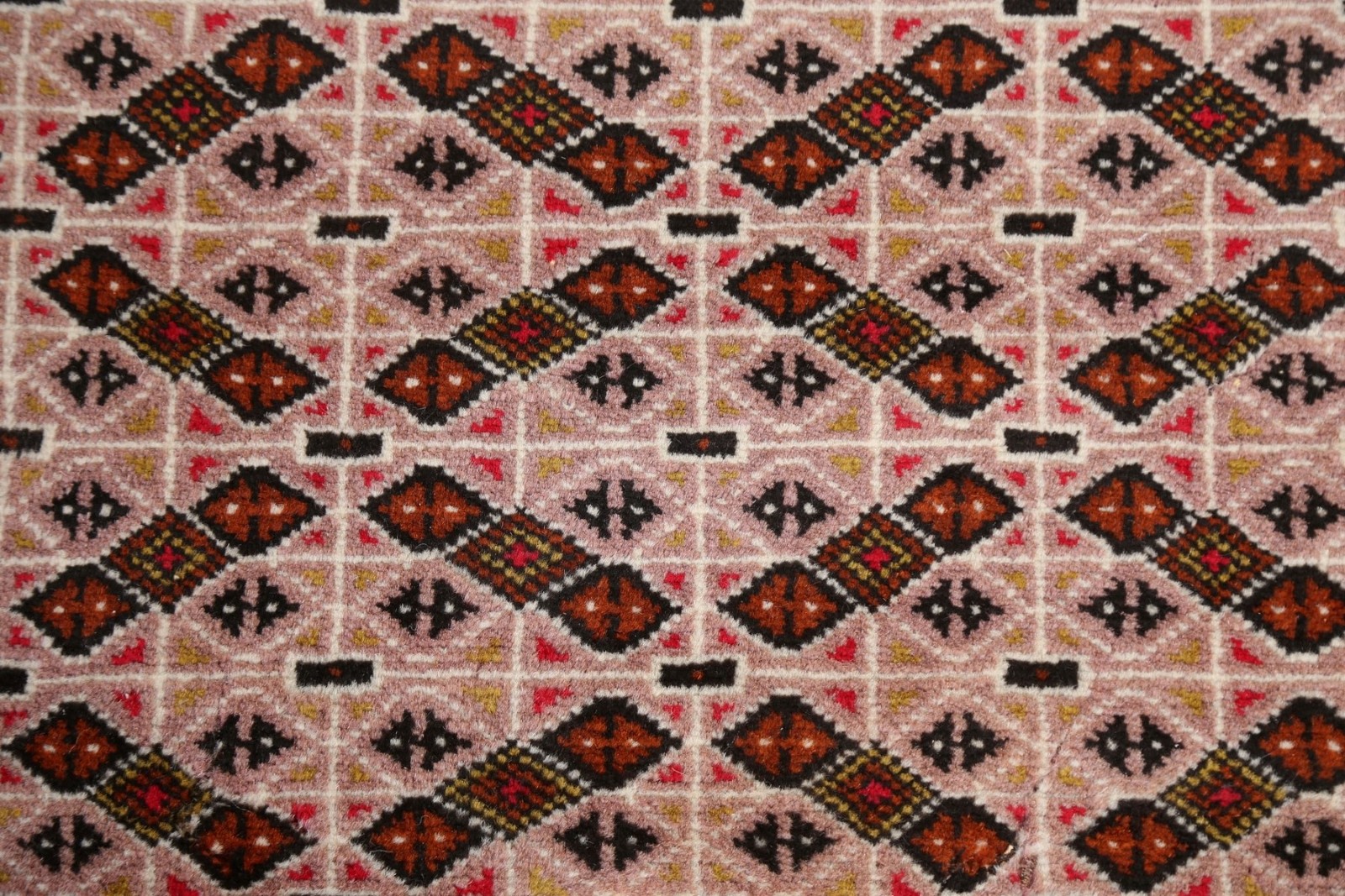 Vintage Geometric Oriental Area Rug 4×6 Hand-knotted Wool Oriental Tribal Carpet
