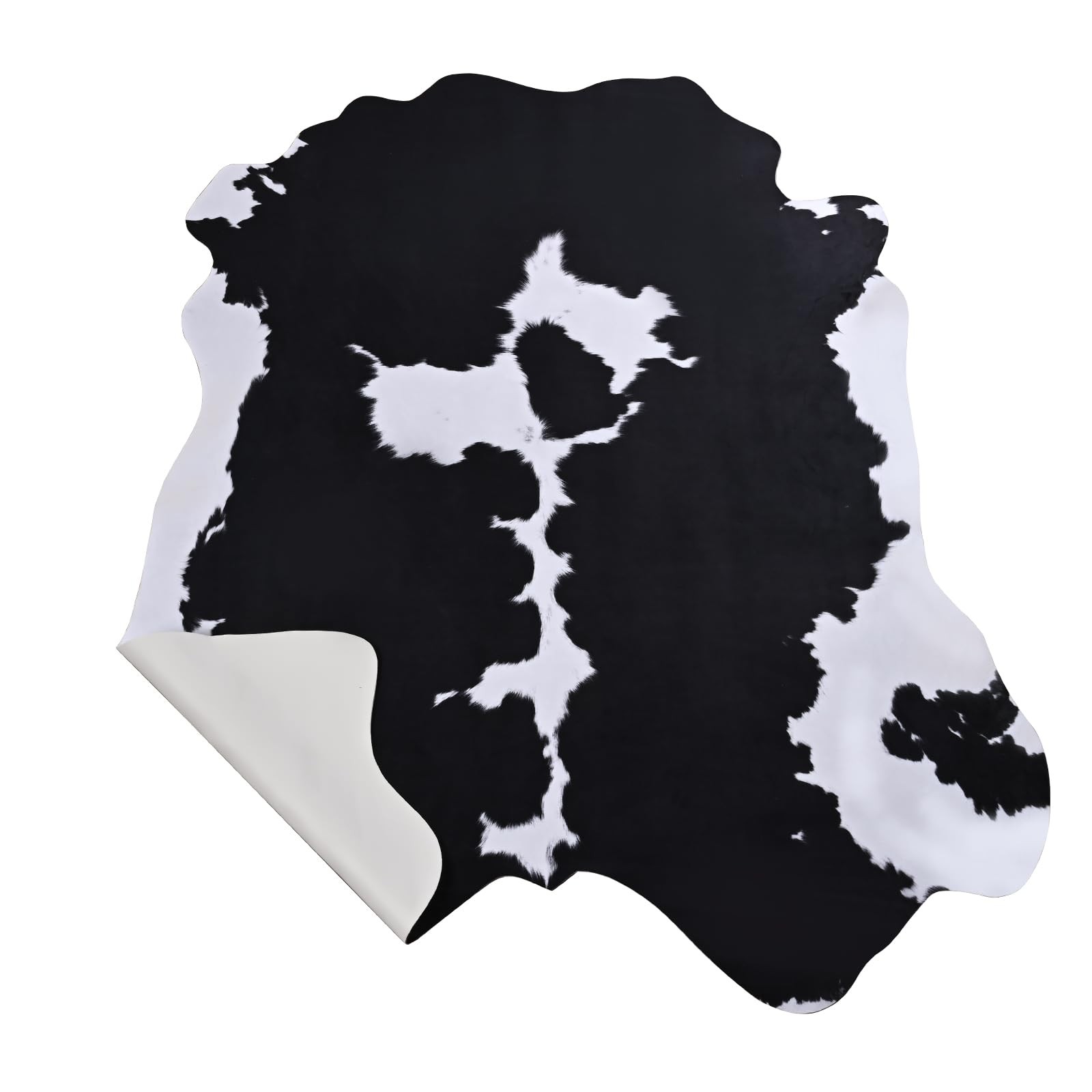 Faux Cowhide Rug 4.6×5.2 Feet Large Thickened Animal Print Western Carpet