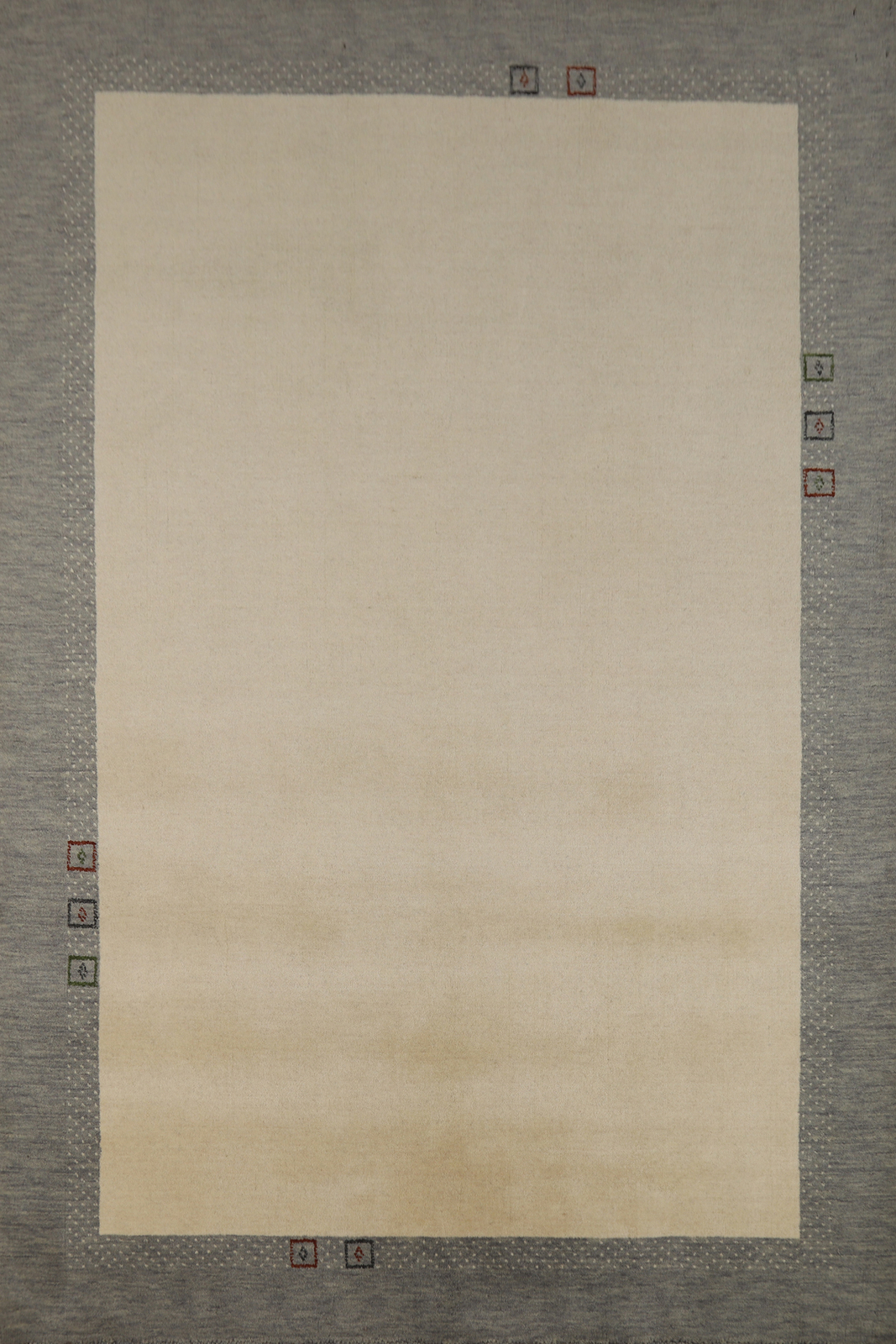 Luxurious Ivory Hand-knotted Wool Rug Authentic Gabbeh Rug 5×7 ft.