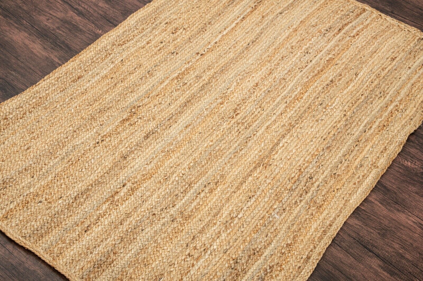 Rug Jute Natural Rectangle 100% Handmade Braided Home Decor Rustic look Modern
