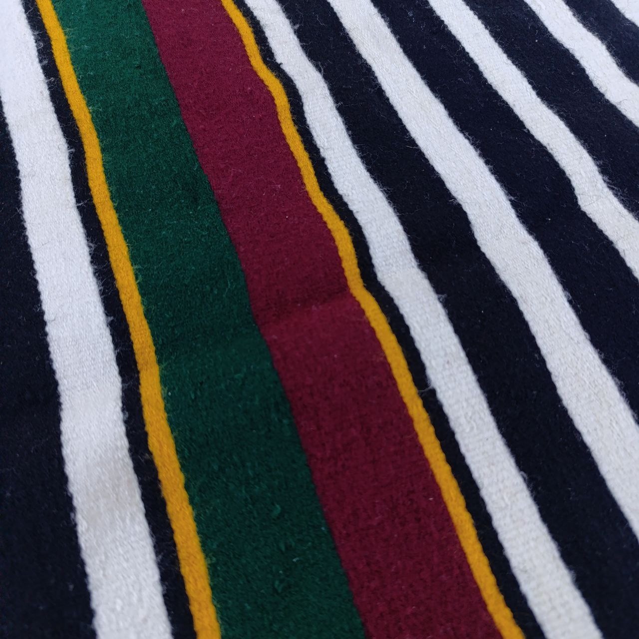 Vintage Algerian Ghardaia Wool Rug Traditional Berber Striped Carpet 60 X 52 in