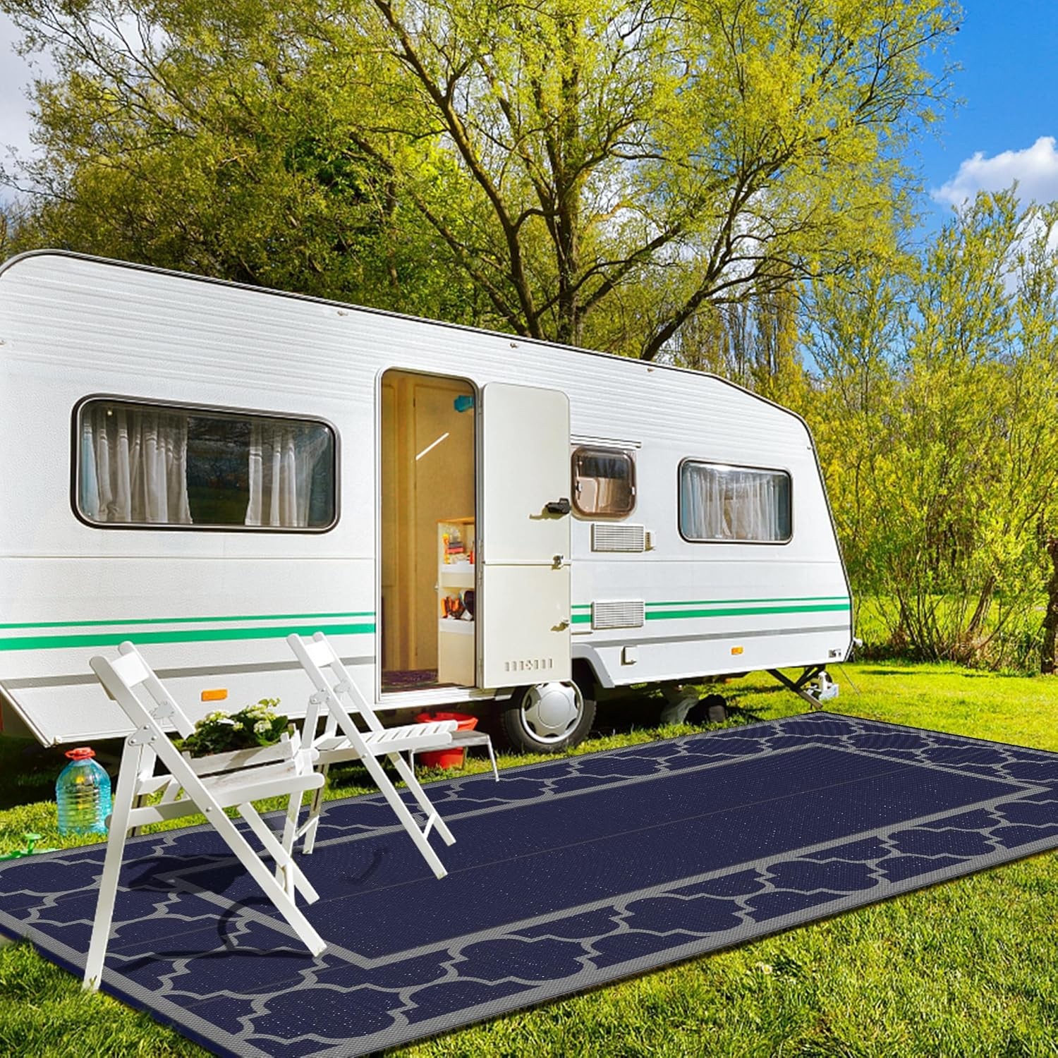 9′ x 18′ Outdoor Rug Waterproof Patio Decor Foldable Reversible Plastic Straw