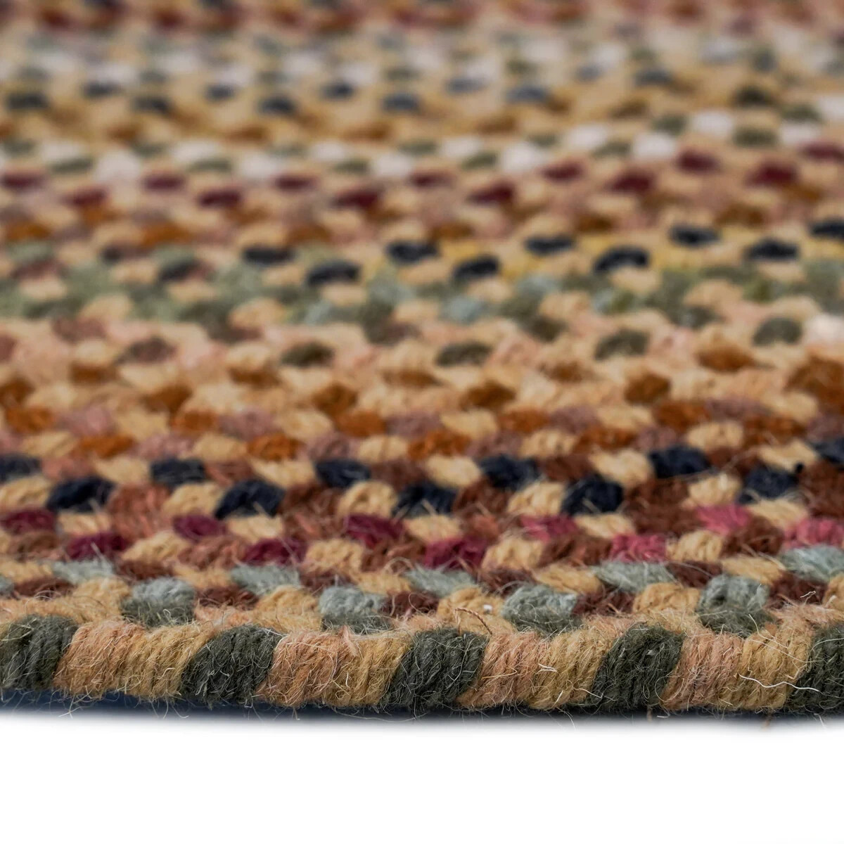 Capel Rugs “Bangor” Wool Variegated Country Braided Oval Rug Tan #700